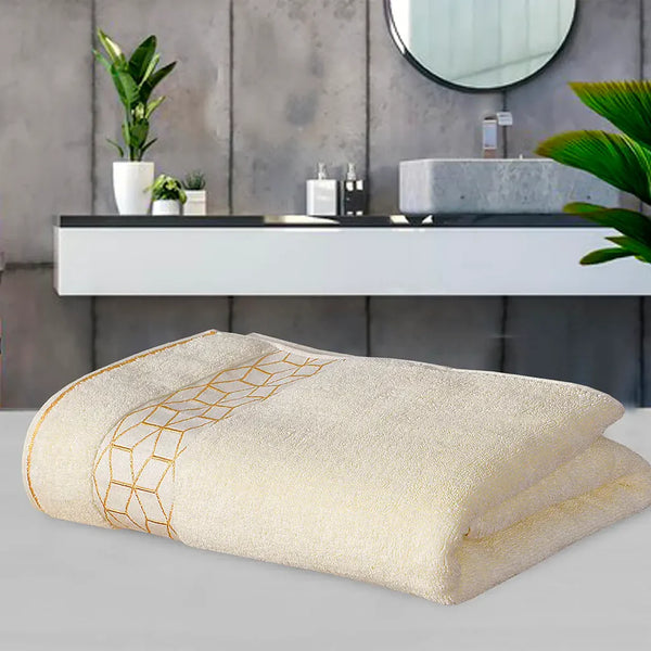 Premium Diamond Cotton Towel-Cream
