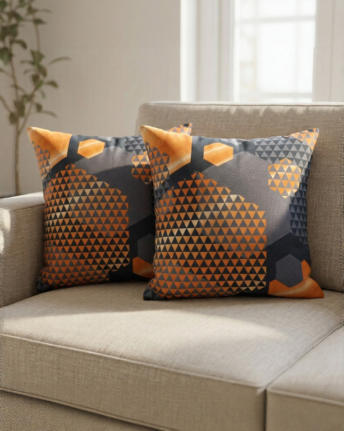 Pack of Printed Cushion Covers-Carbon Comb