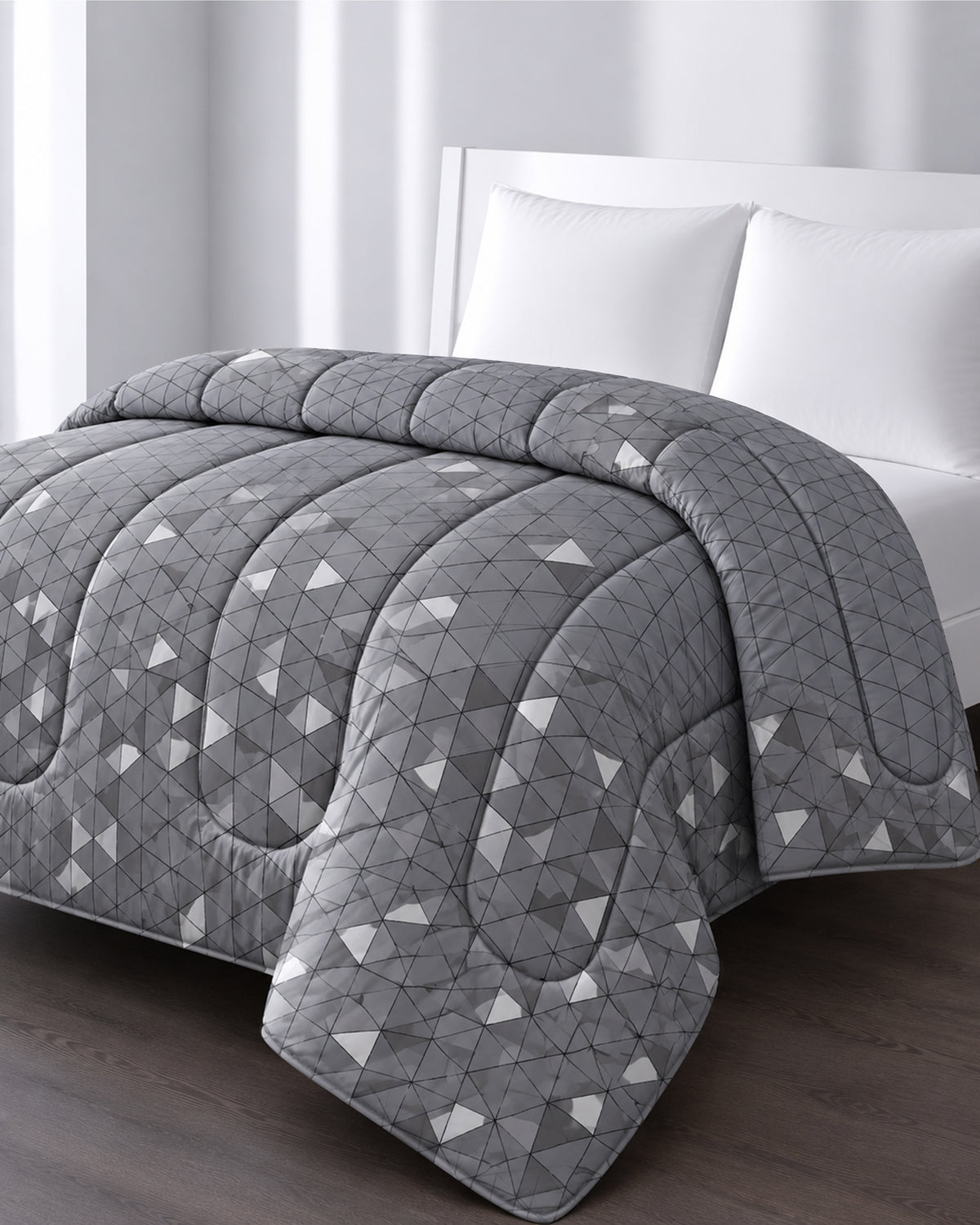 300 GSM Printed King Bed Comforter - Linear Luxe