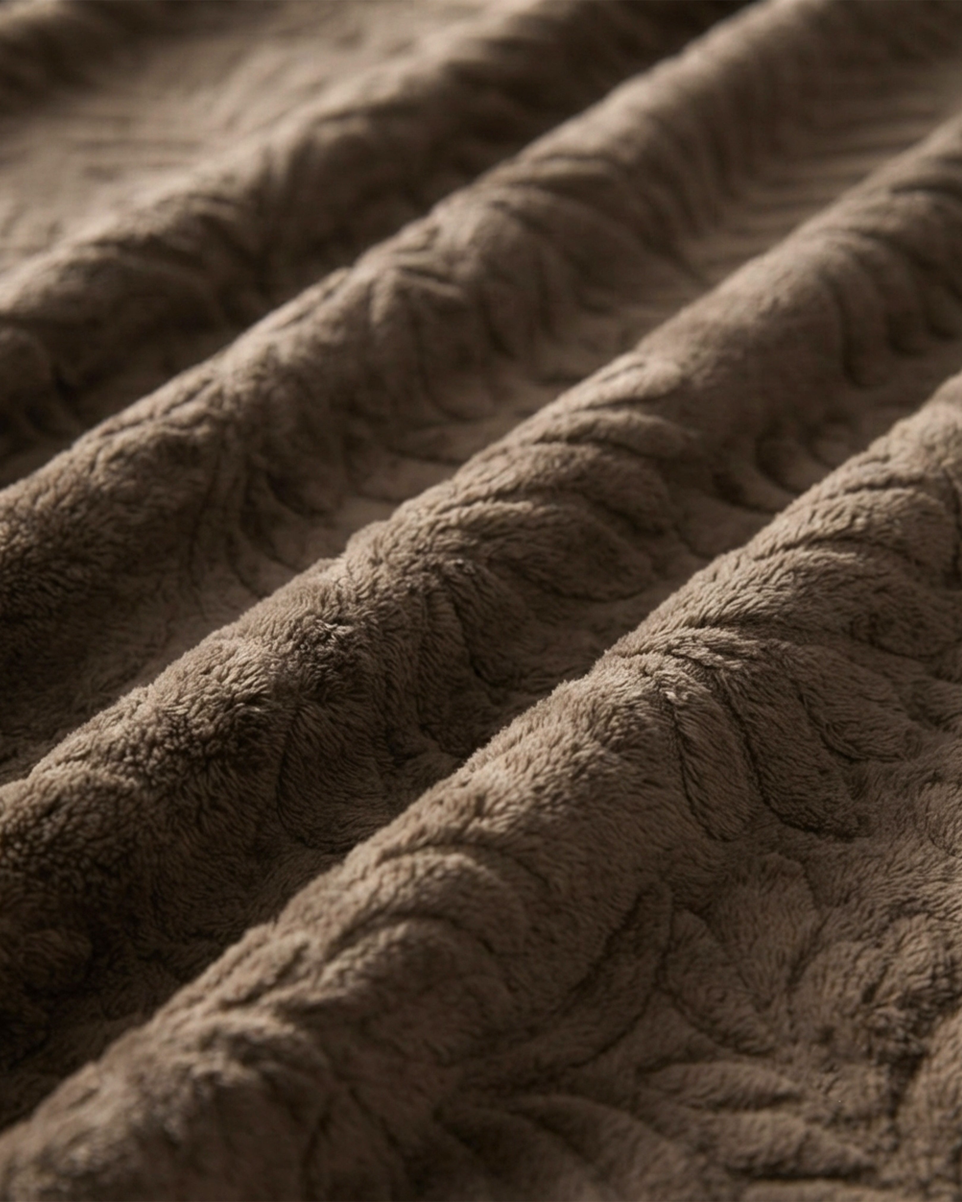 Rabbit Fur Throw Blanket - Brown