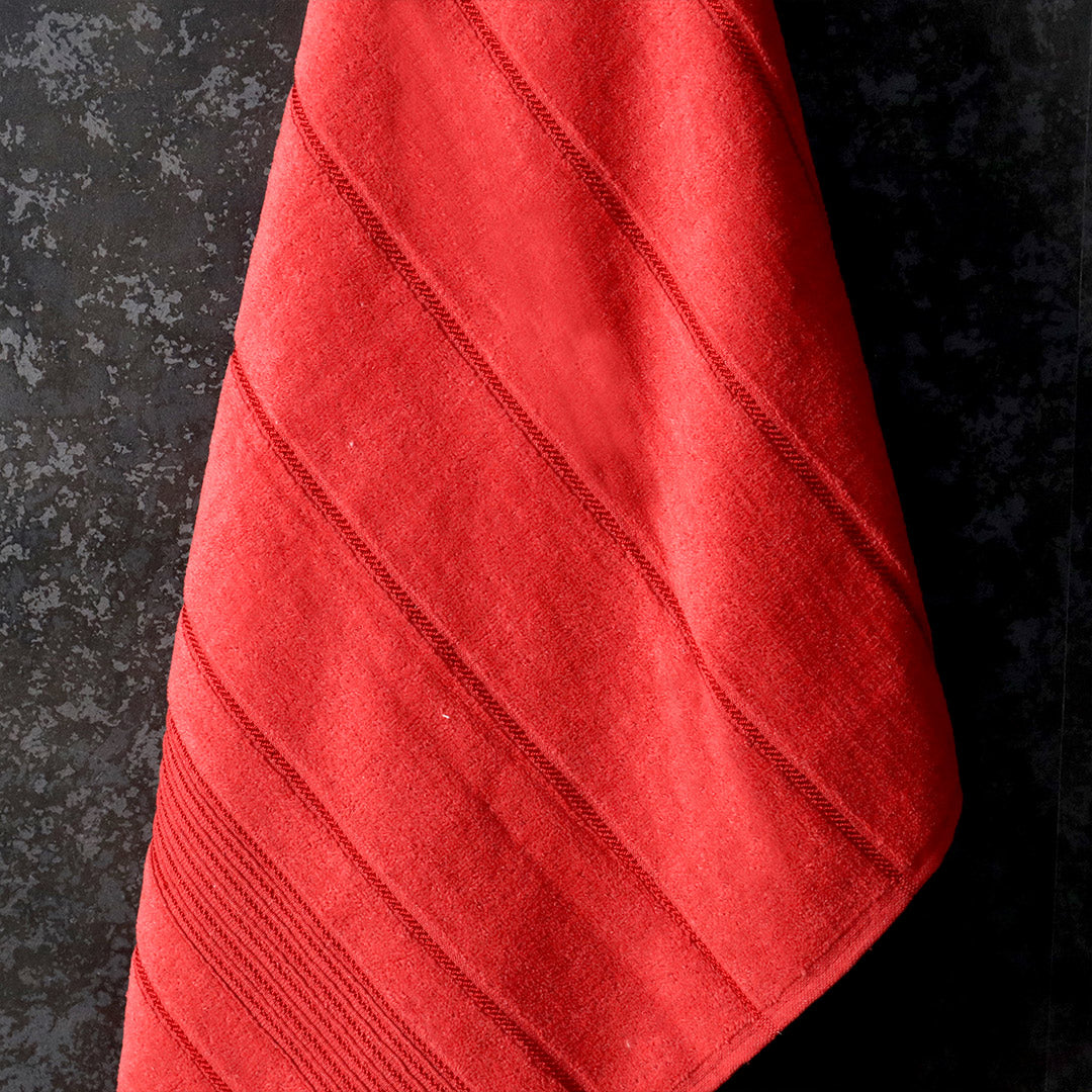 Premium Cotton Towel Plain-Red