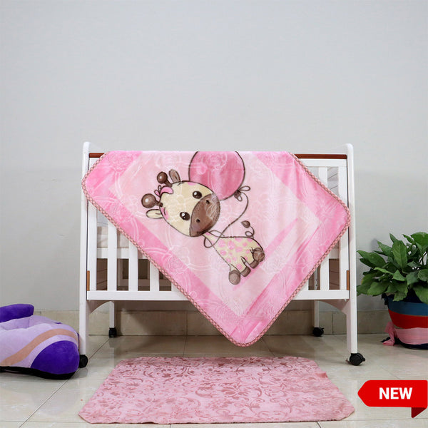 Kitten Cot Cloudy Baby Blanket Rosy