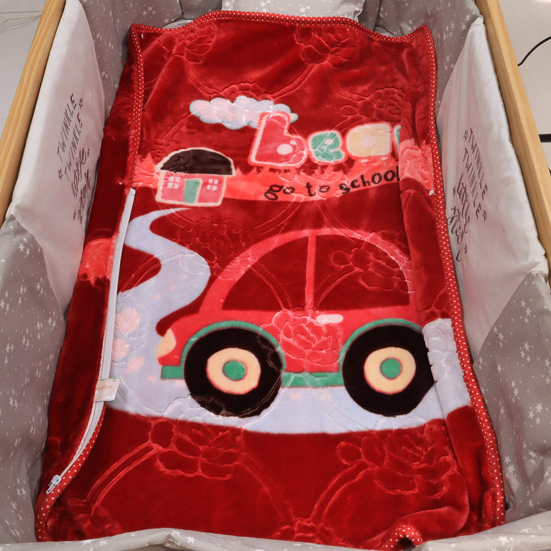 Tiny Tots Zipper Cloud Baby Blanket-Brick Red