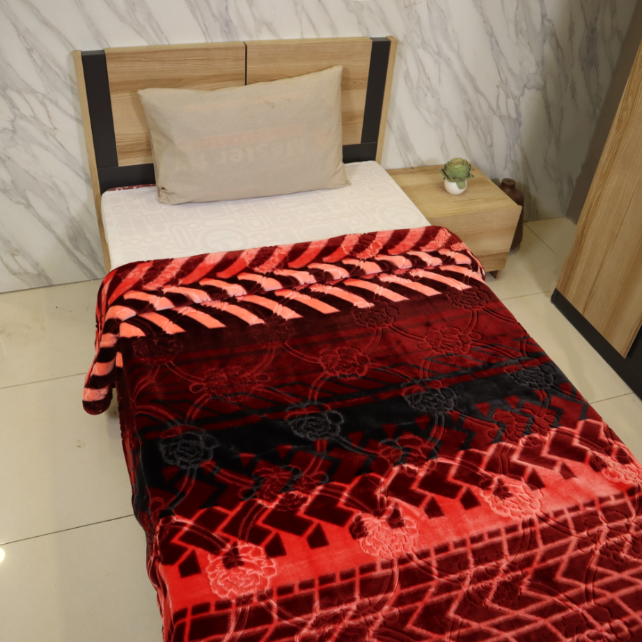 Harmony 2KG 1-Ply Single Bed Blanket - Cherry Drape
