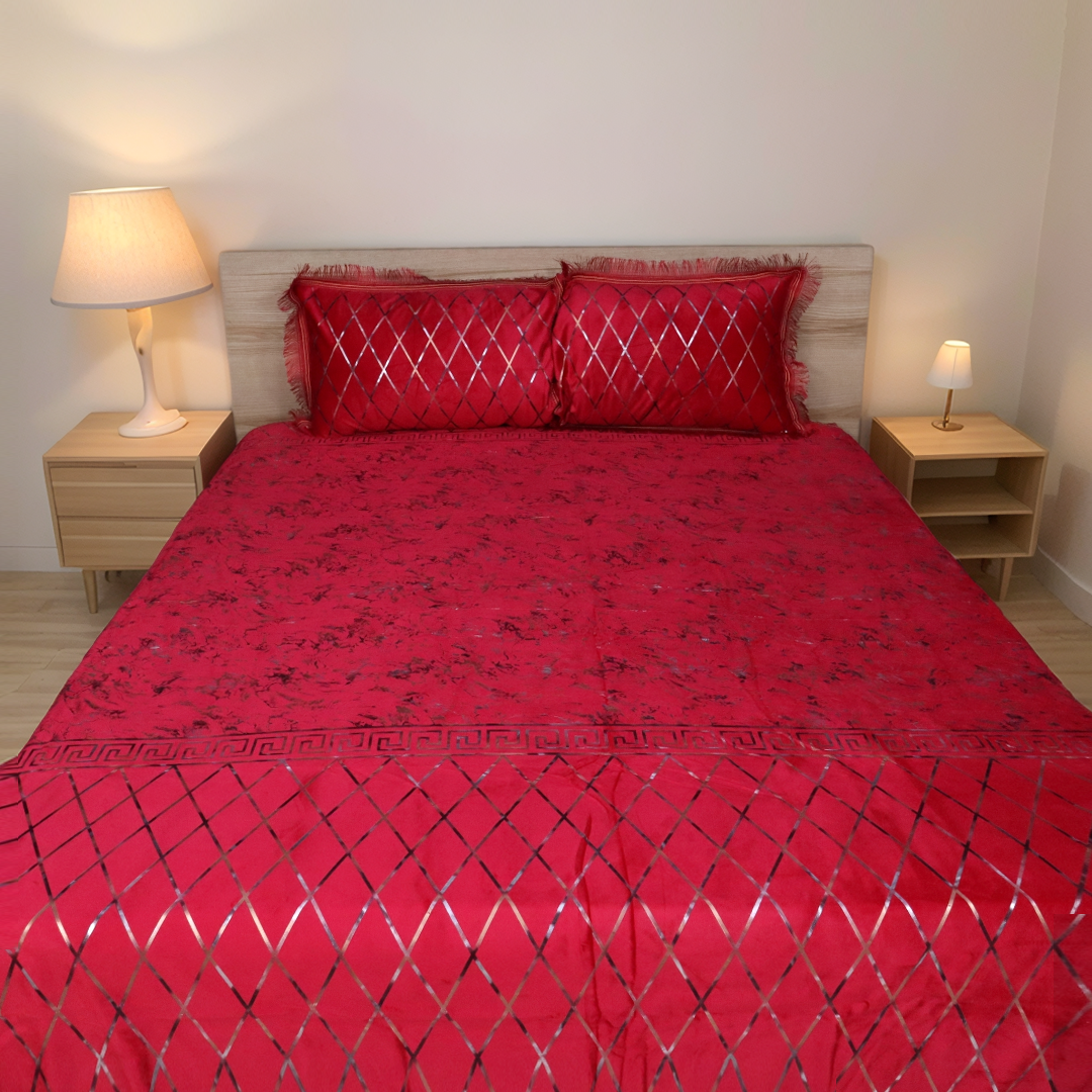 Regal Decor 3-Piece Bed Set-Scarlet