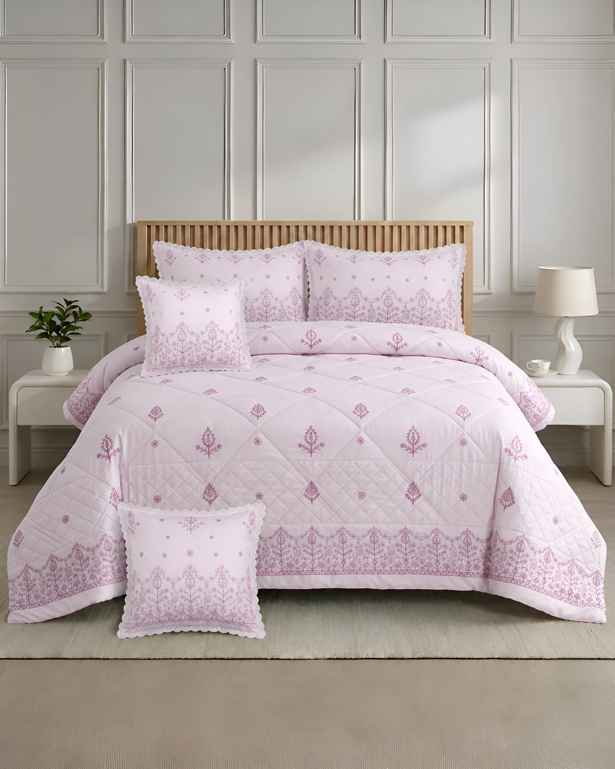 Nyra 6 piece bedset - Pink