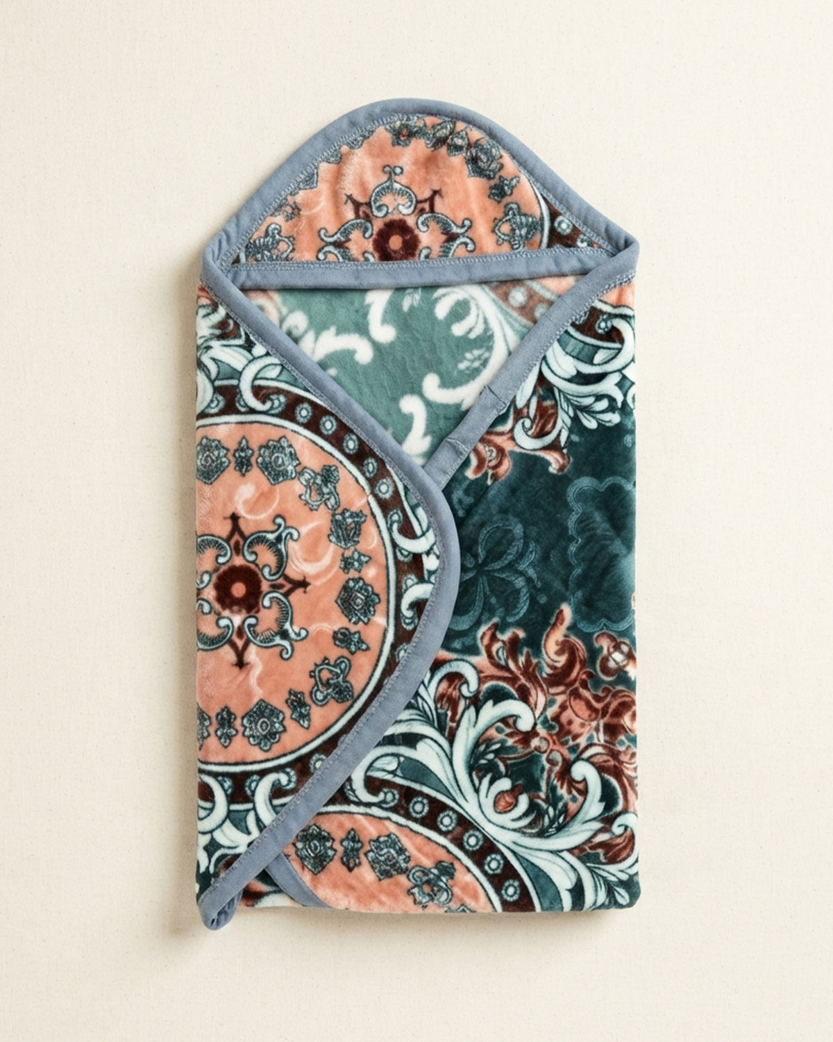 Precious 1-Ply Hood Baby Blanket - Powder Blue