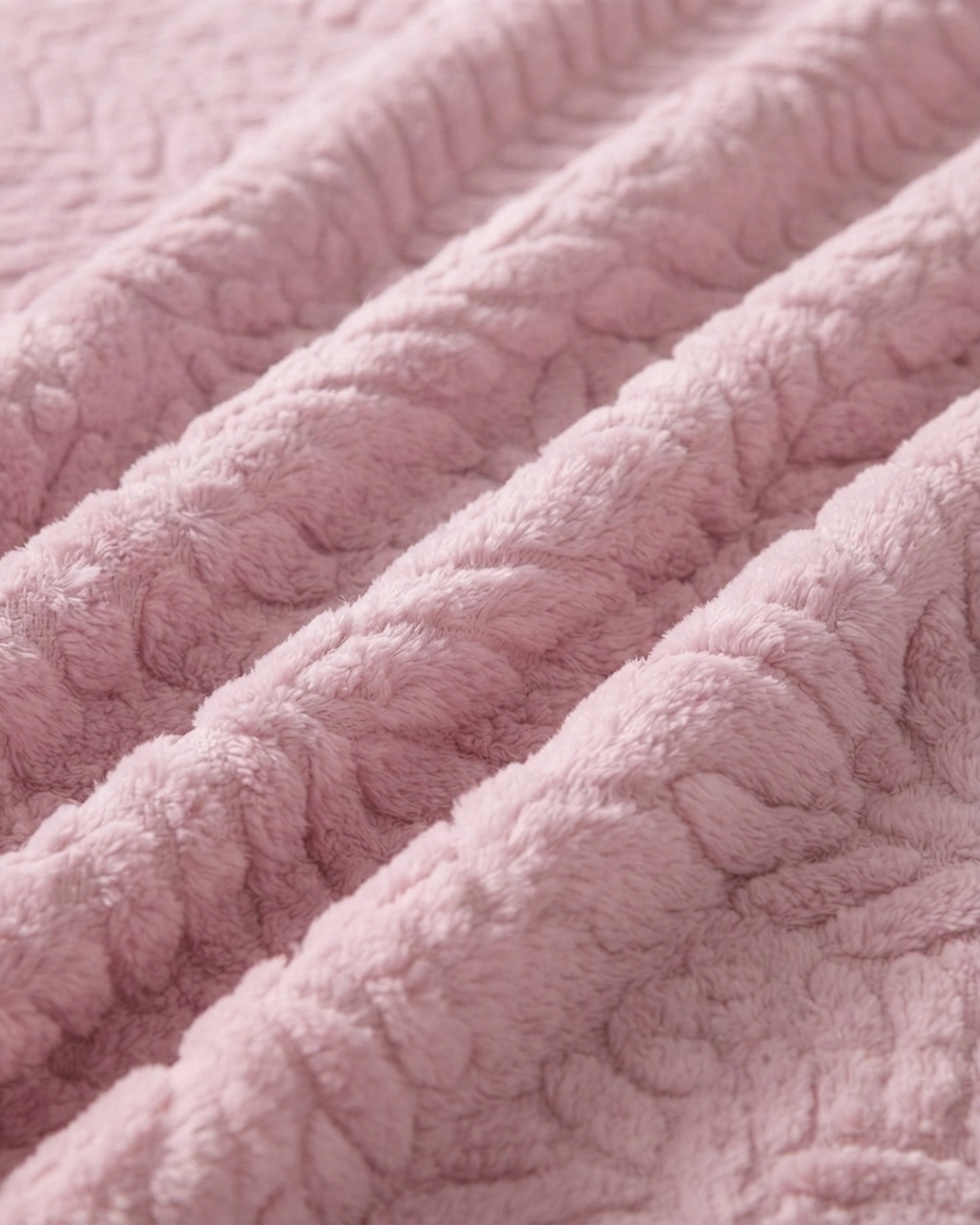Rabbit Fur Throw Blanket - Pink
