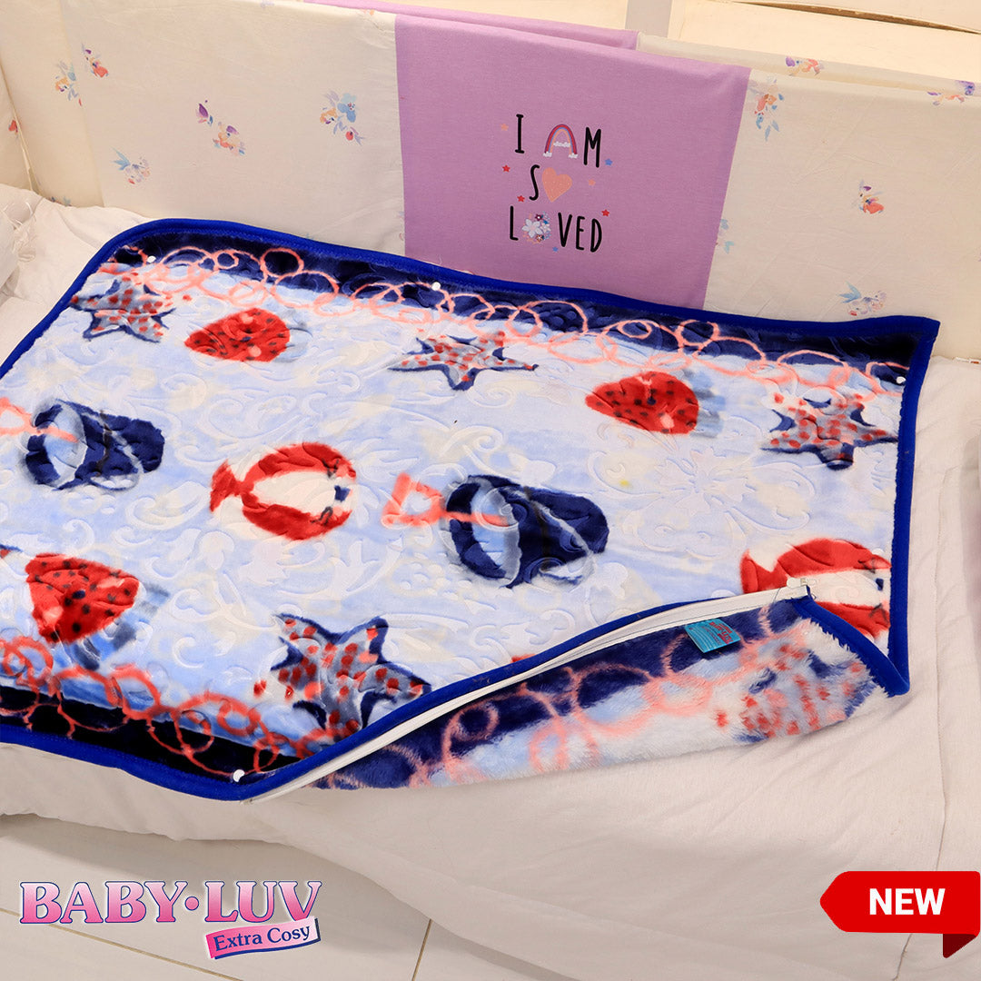 Buy Baby Luv Baby Blanket Blue color PlushMink Online Store Plushmink