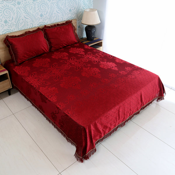 Regal Decor Bedding Sets-Maroon-Plushmink