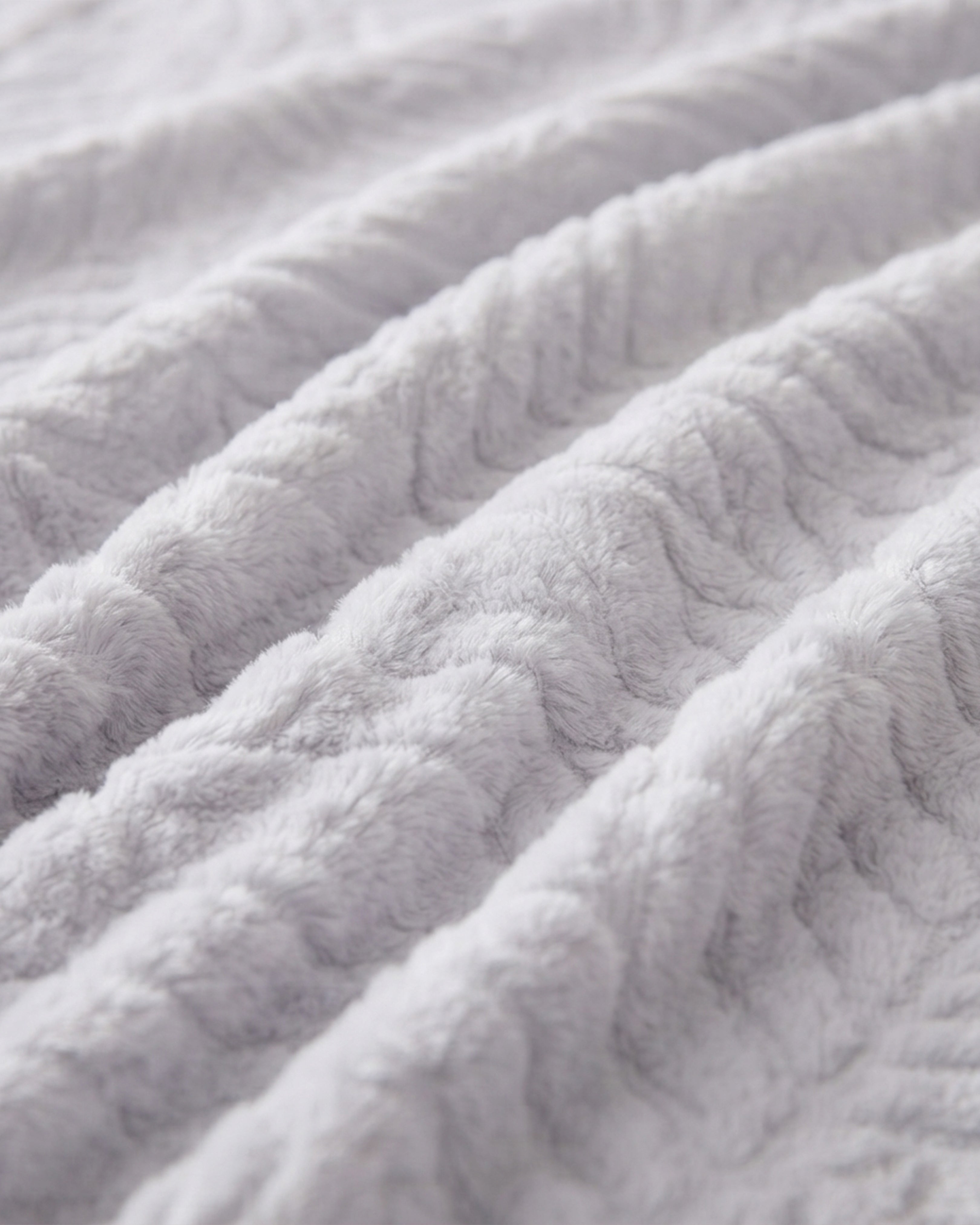 Rabbit Fur Throw Blanket - Silver