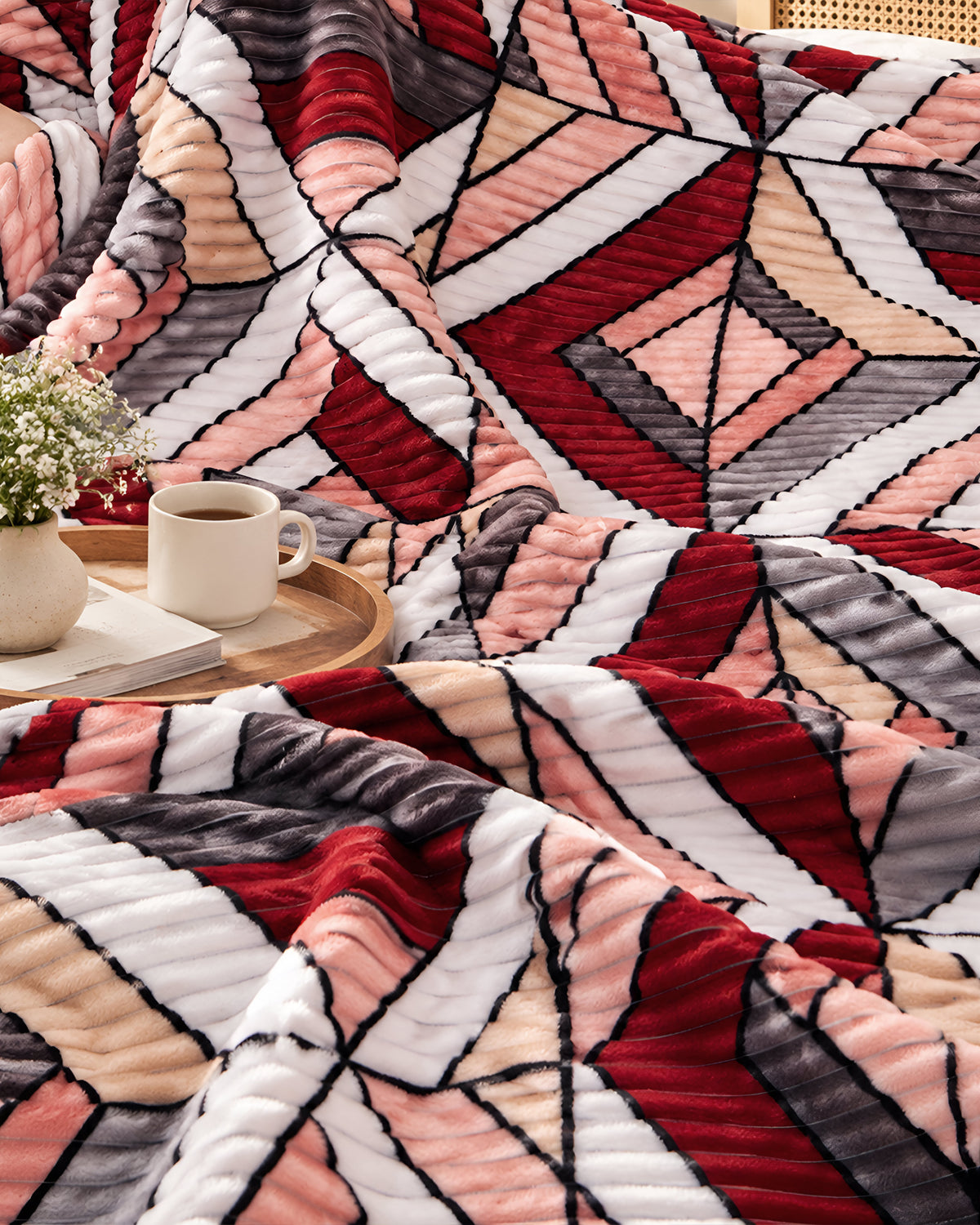 Nova Ribbed Throw Blanket - Bloom