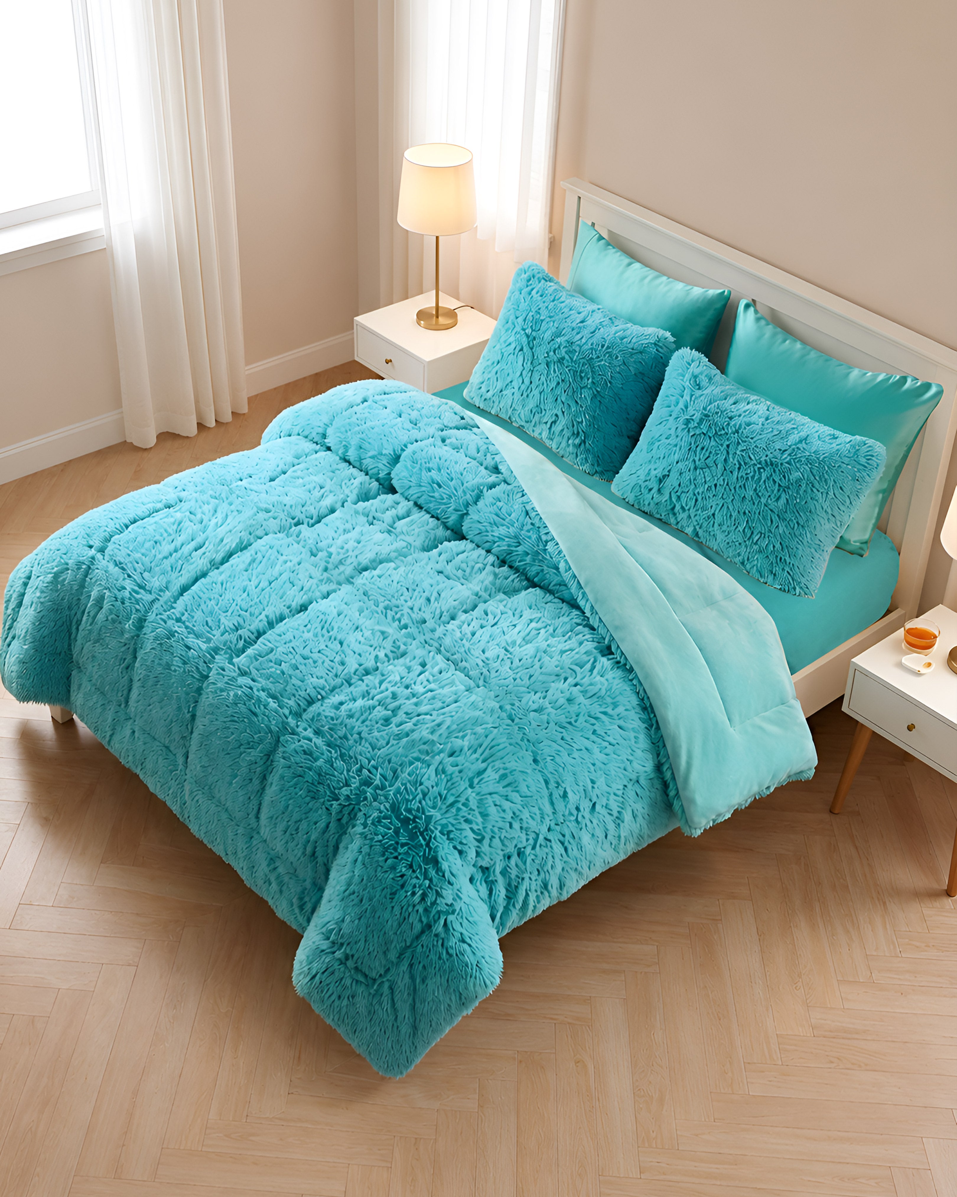 House of Velour 6-Piece Bed in a Bag-Mint