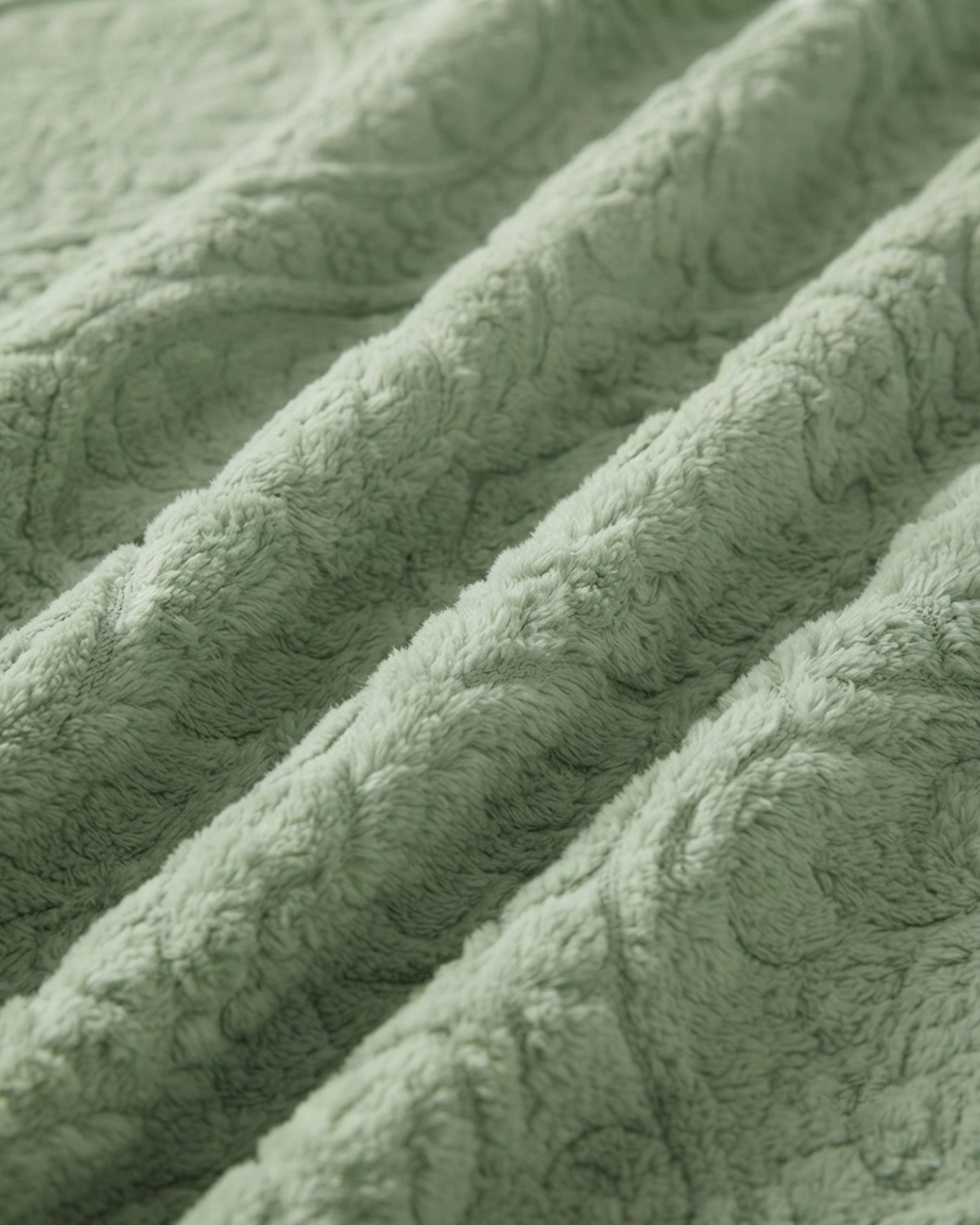 Sherpa Jacquard Throw Blanket - Green