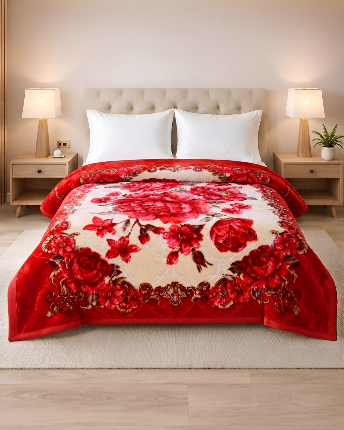 Super Duper 5KG 2-Ply Double Bed Blanket - Red