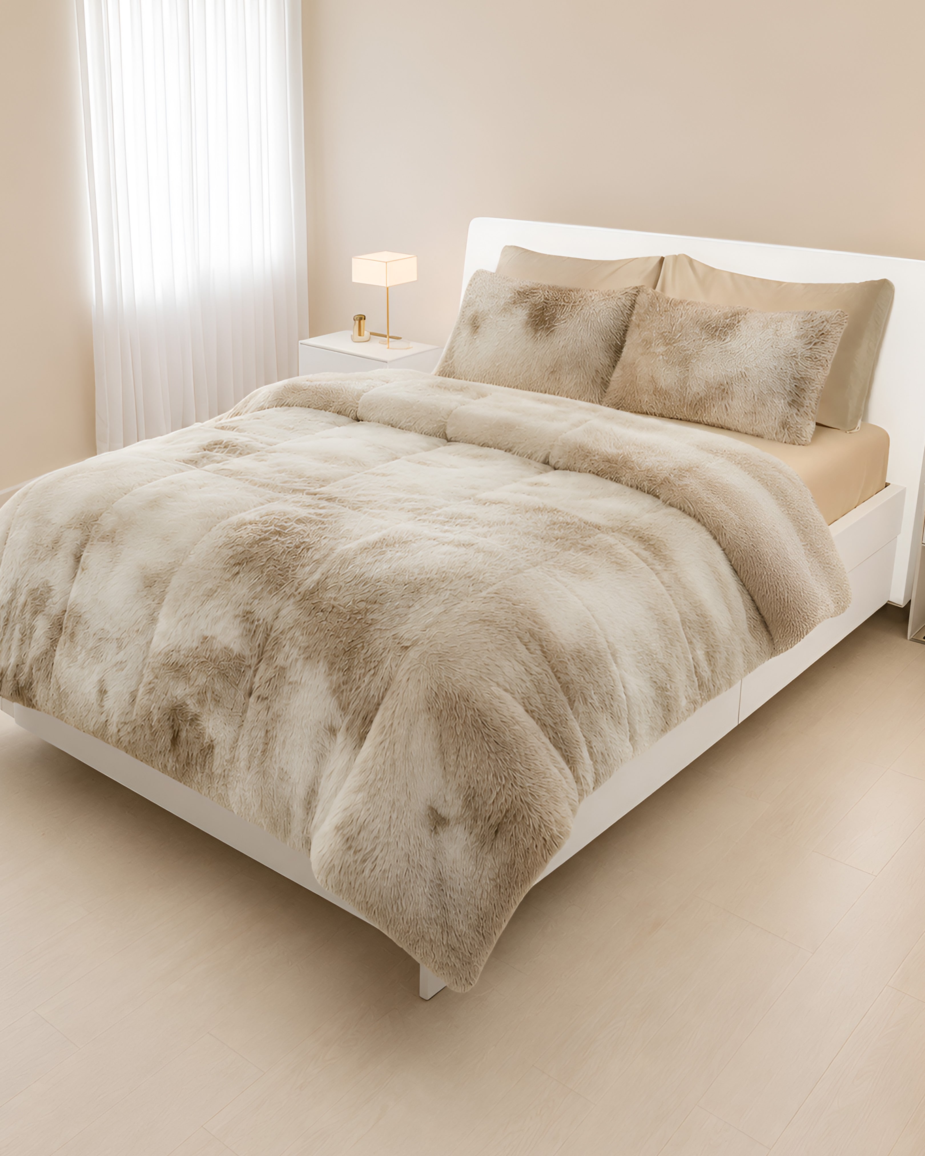 House of Velour 6-Piece Bed in a Bag- Beige