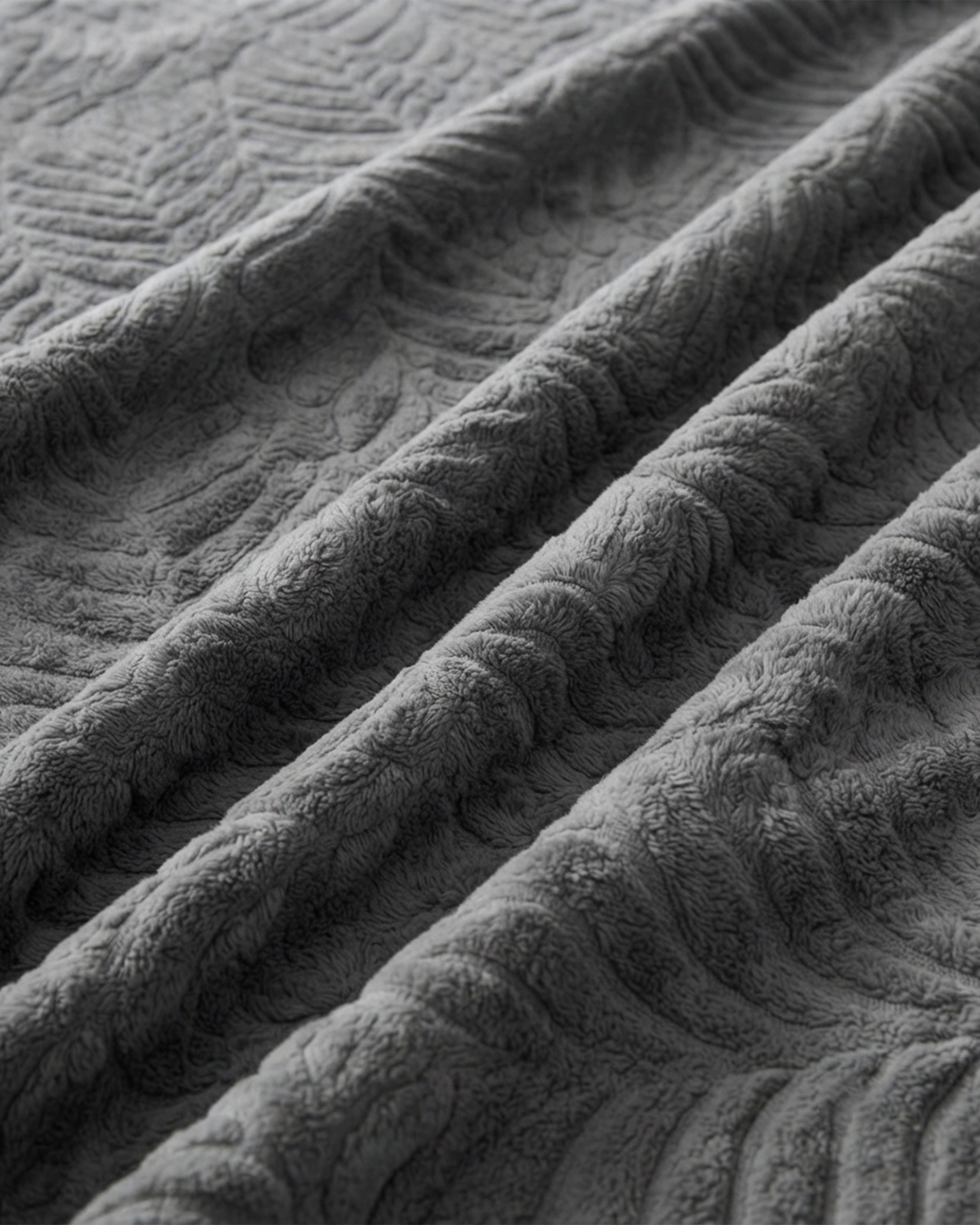 Rabbit Fur Throw Blanket - Charcoal Grey