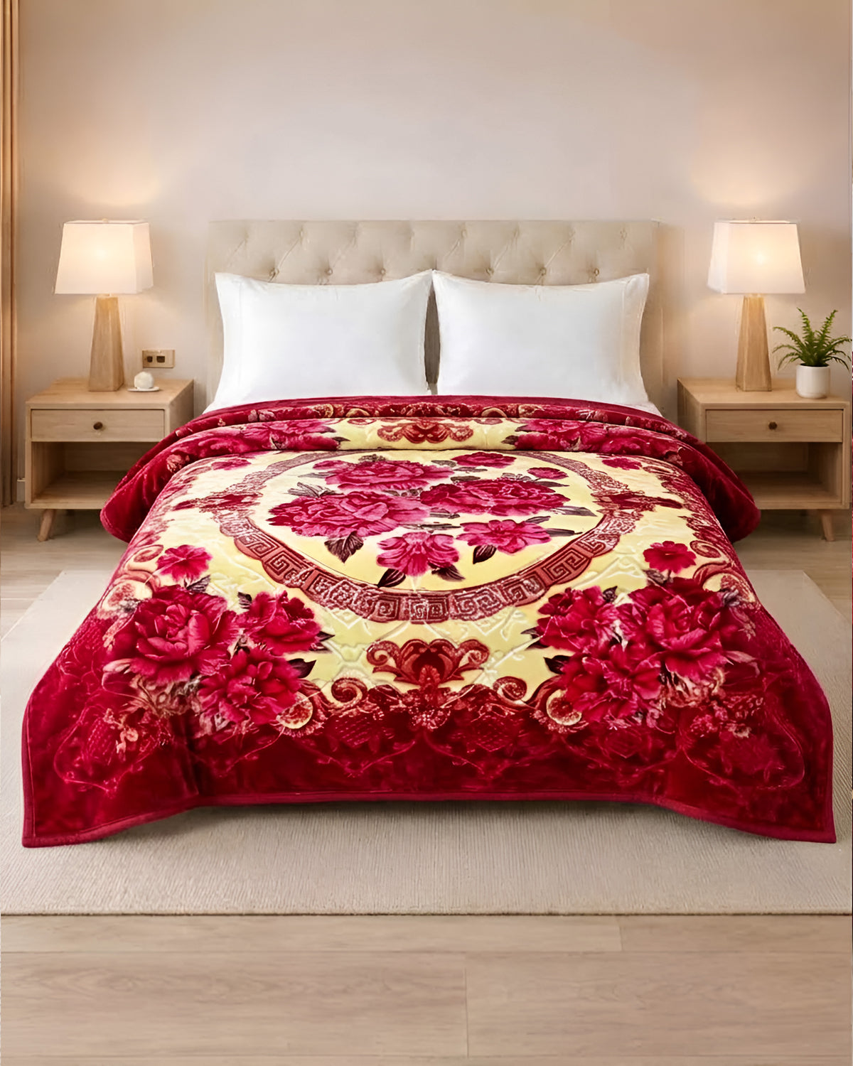 Super Duper 4 KG 2-Ply Double Bed Blanket - Crimson