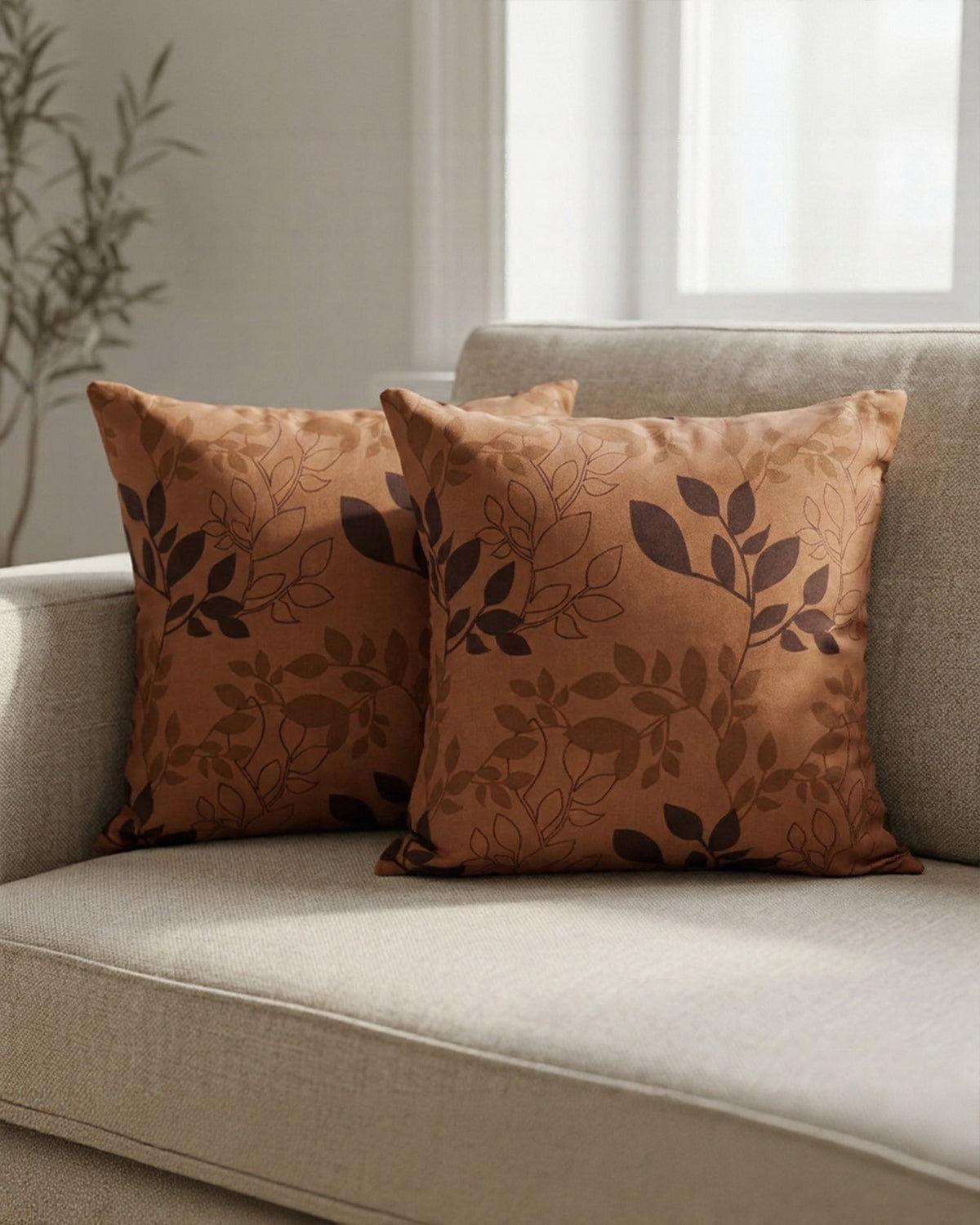 Pack of Printed Cushion Covers-Ochre