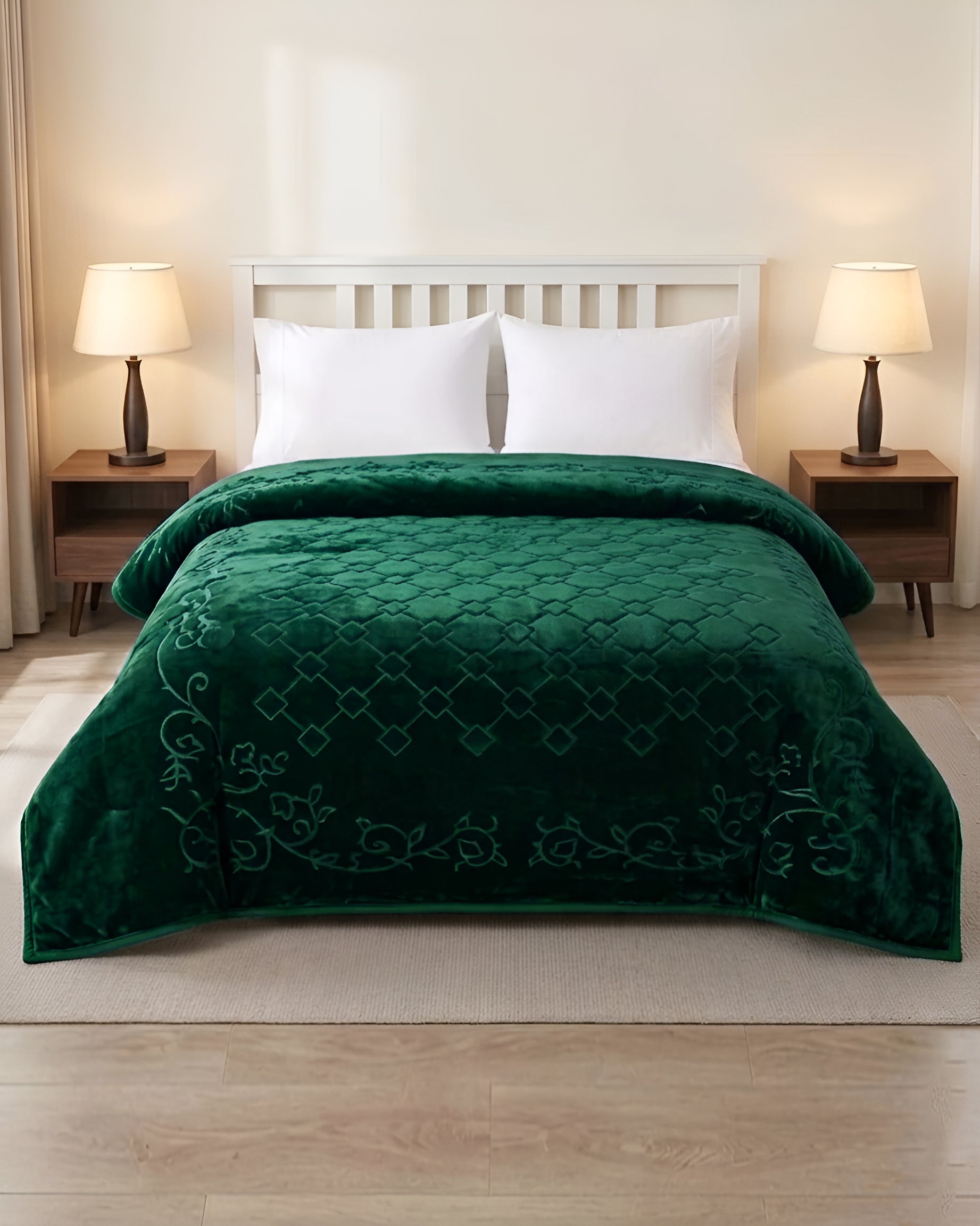 Moonlight Cloudy 4KG 2-Ply Double Bed Blanket - Jade