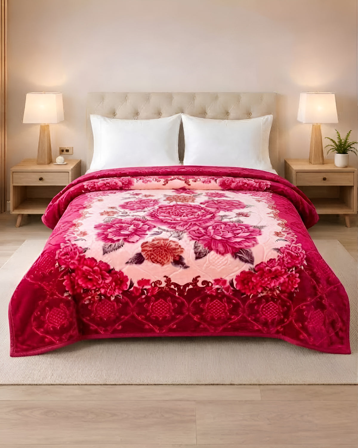Super Duper 4 KG 2-Ply Double Bed Blanket - Peony
