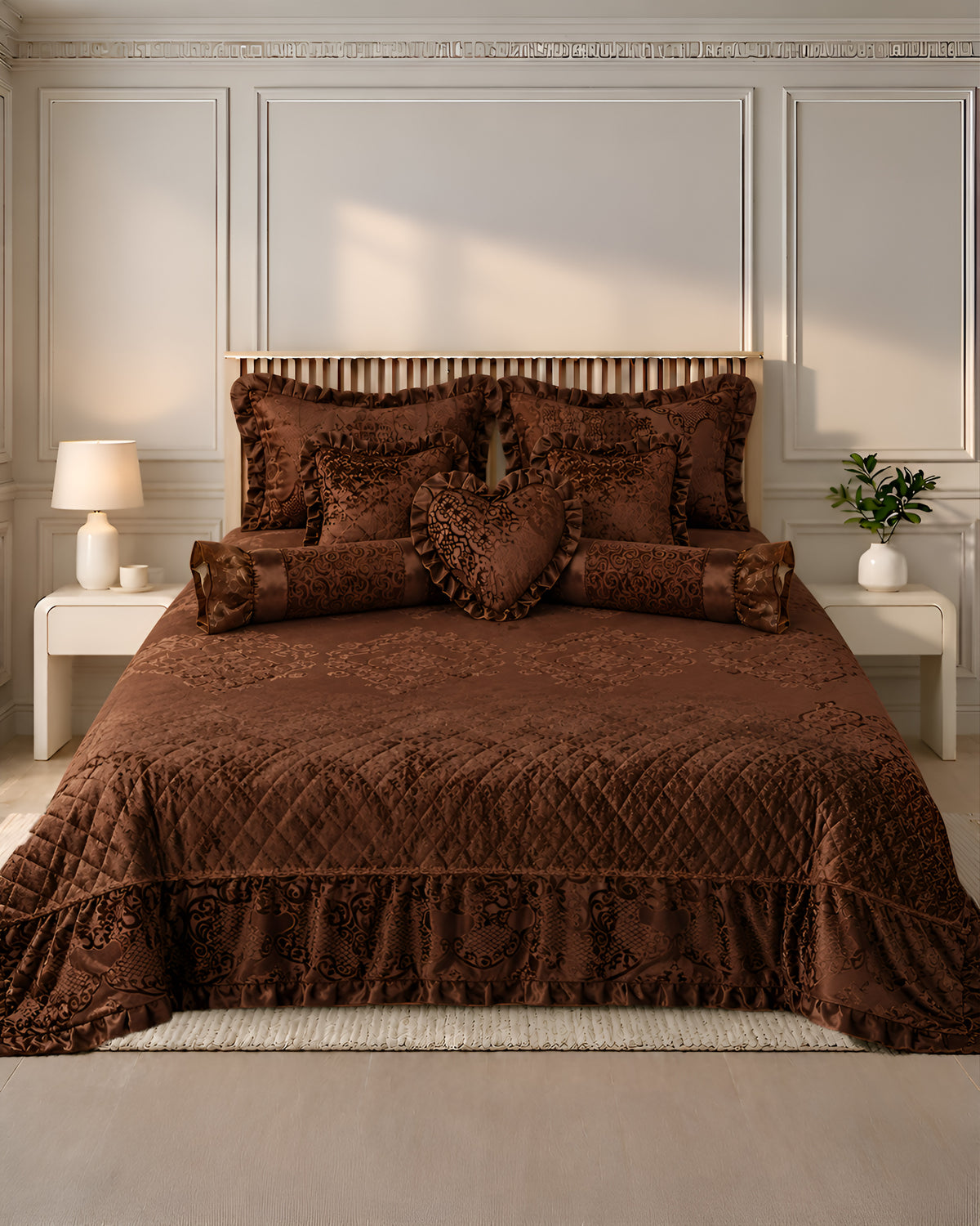Sera 8 Pieces Bed Set - Mocha