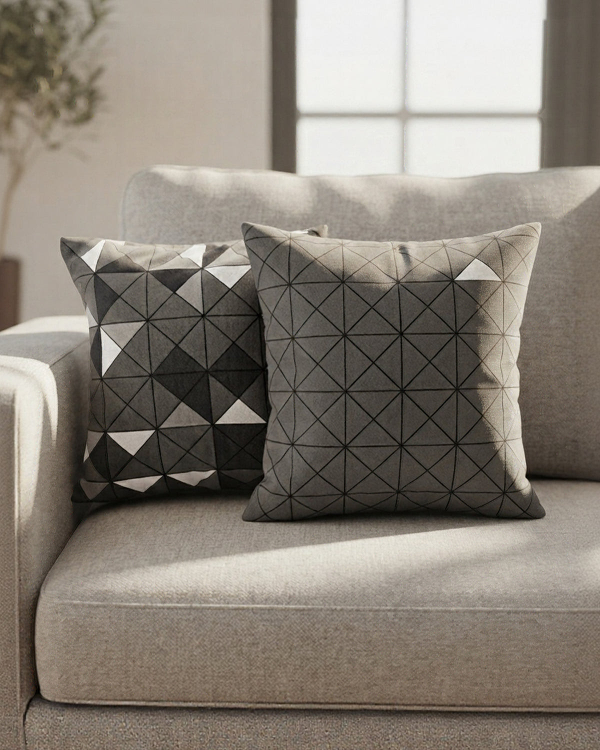 Pack of Printed Cushion Covers-Linear Luxe