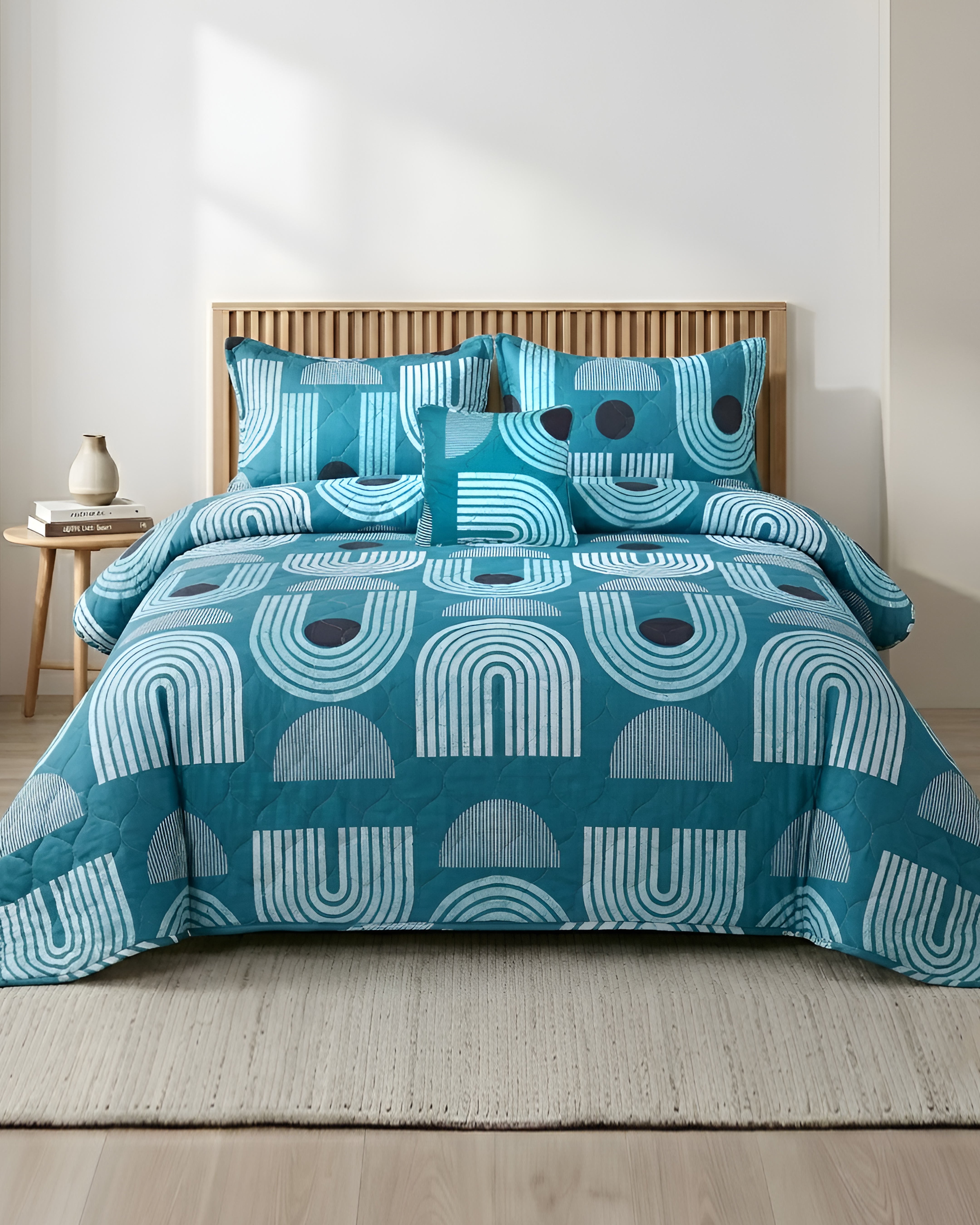 Fantasy 4 Pieces Bed Spread - Teal
