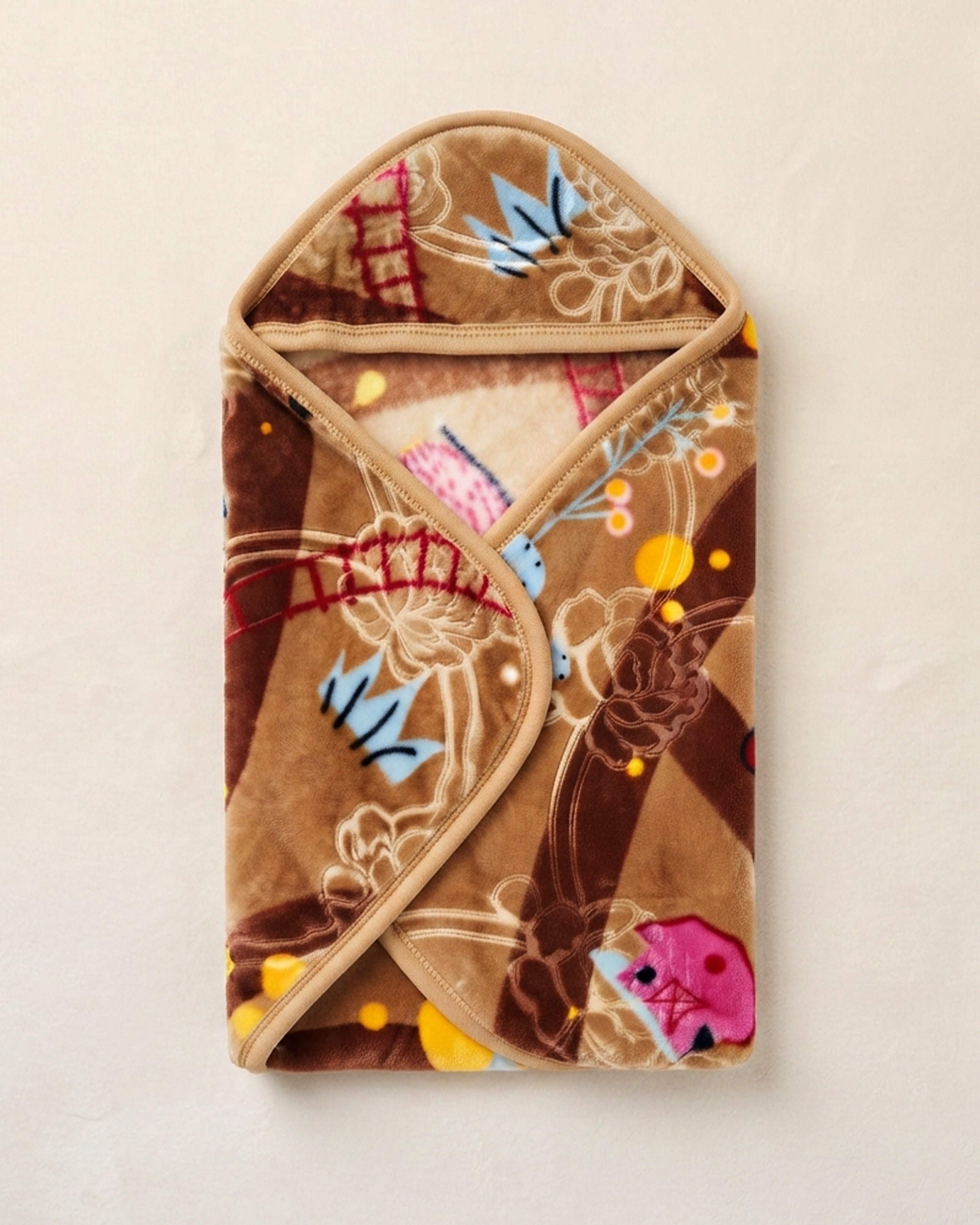 Baby Chic Hood Blanket - Nutty