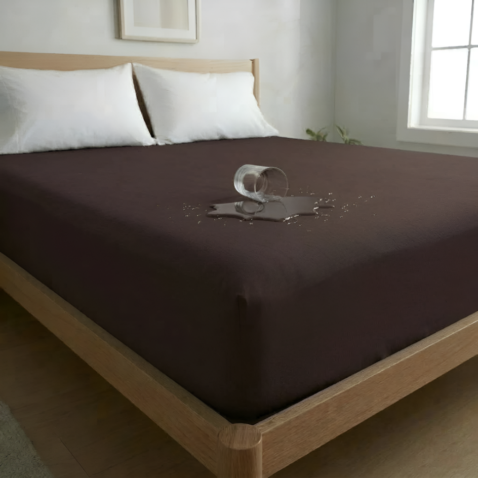 Waterproof Mattress Cover- Brown