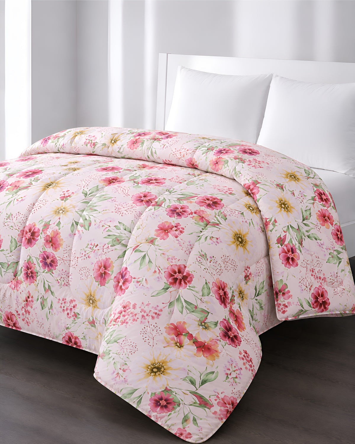 300 GSM Printed King Bed Comforter - Floral