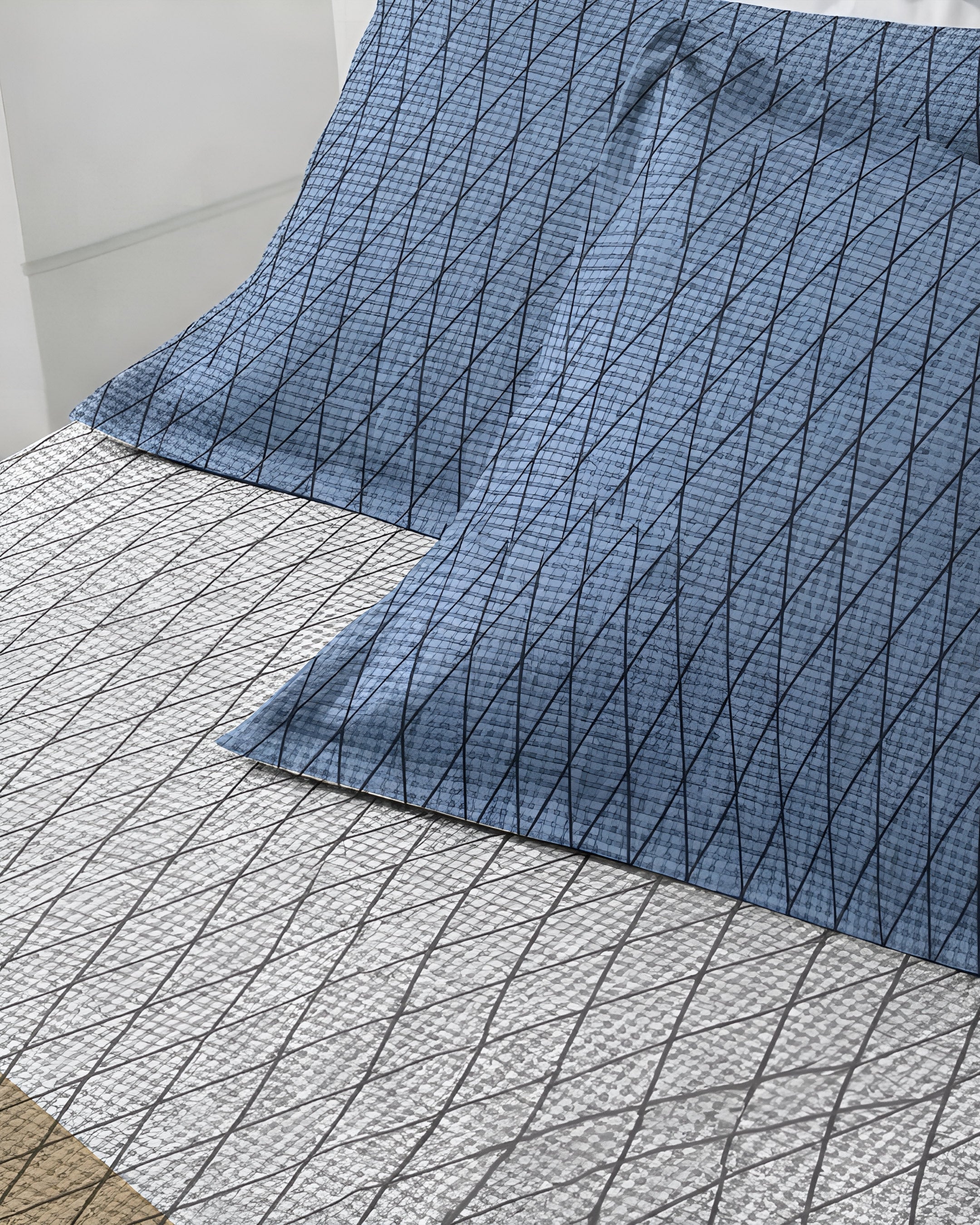 Graphite 100% Cotton Printed Bedsheet (Double Bed) | Alba Collection