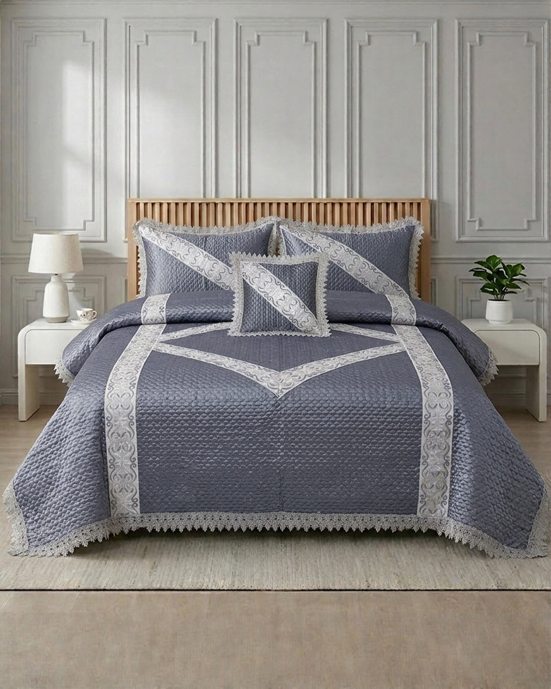Opal 4 Piece Silk Bed Set-Mahtab