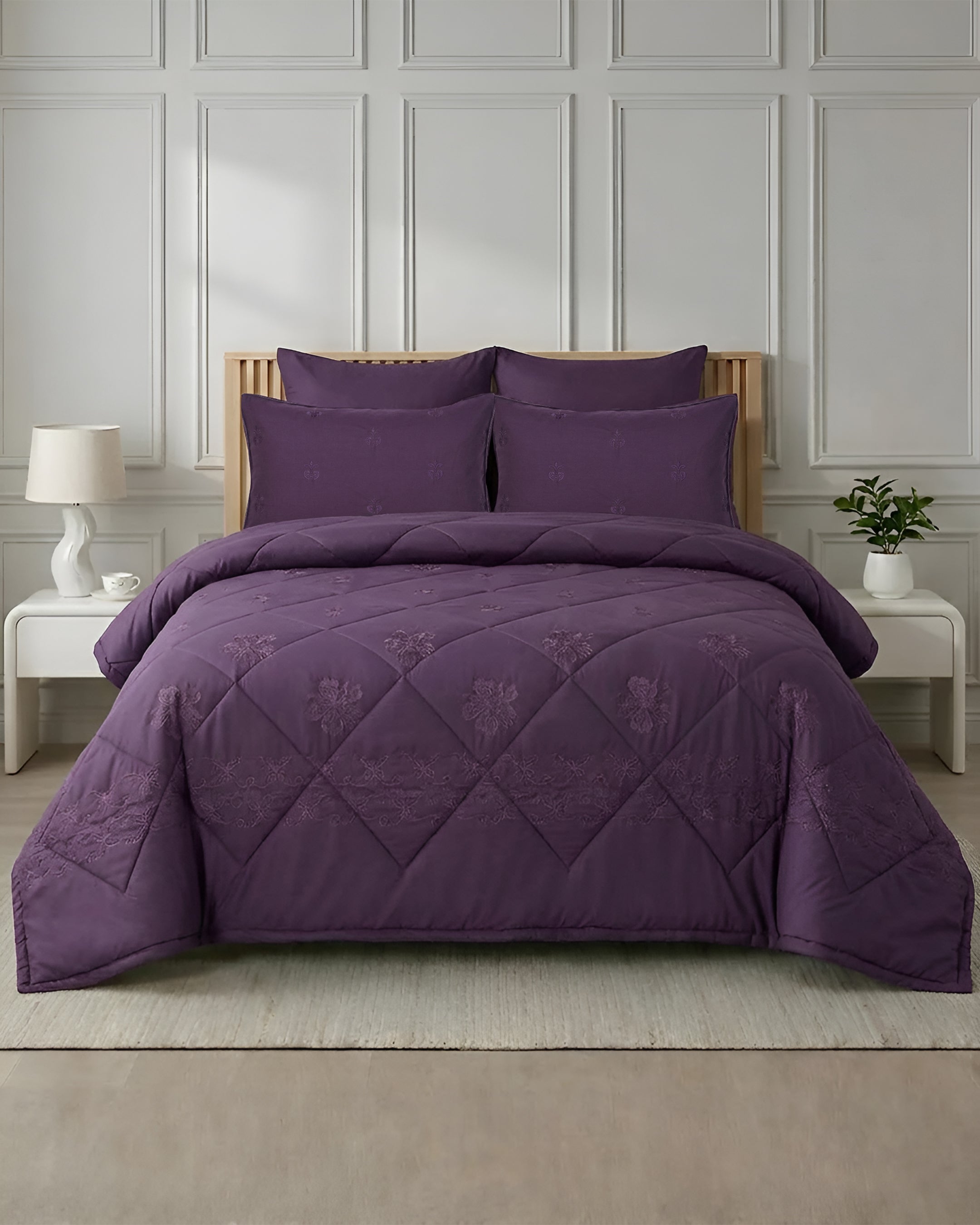 Heritage Bed Set 6 Pieces-Purple