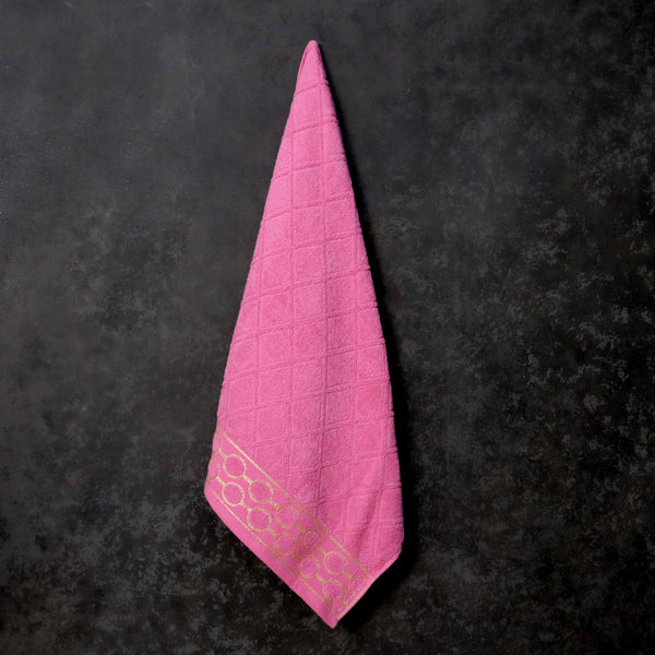 Premium Circle Cotton Towel-Pink
