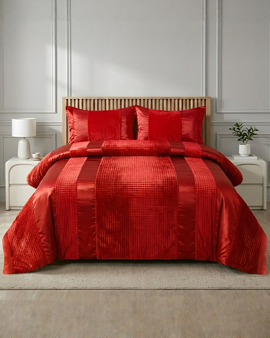 Vana 3-Pieces Bed Set-Red
