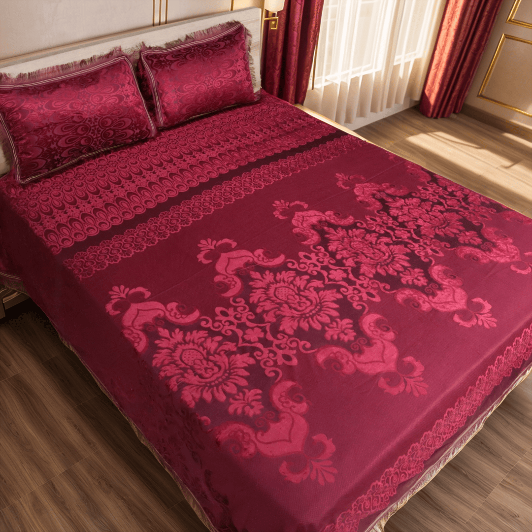 Regal Decor 3-Piece Bed Set-Wine