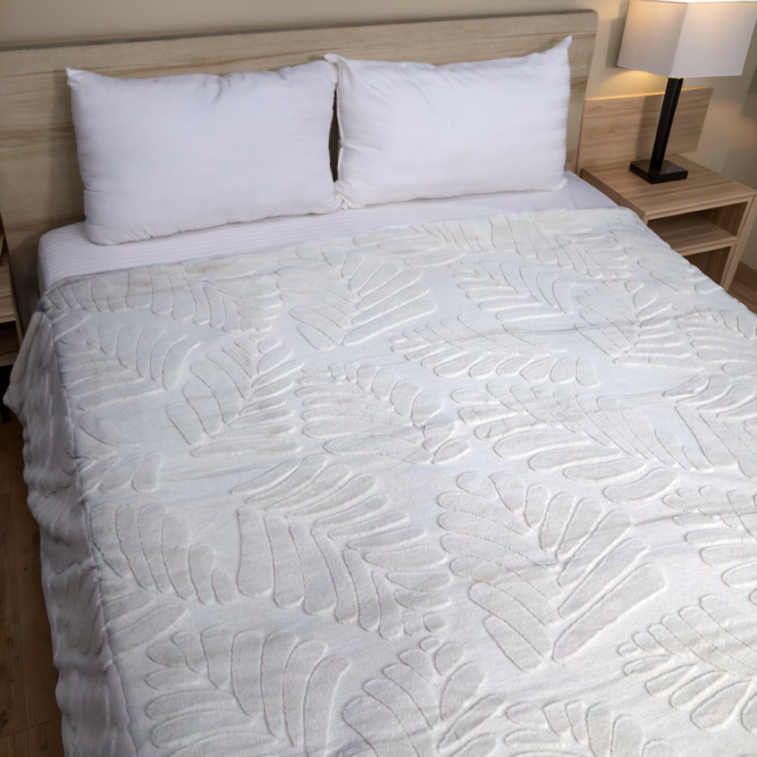 Rabbit Fur Throw Blanket - Cloud Dancer