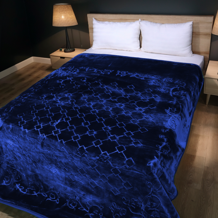 Moonlight Cloudy 4KG 2-Ply Double Bed Blanket - Twilight