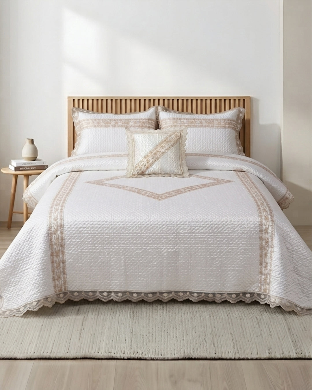 Opal 4 Piece Silk Bed Set-Sandal