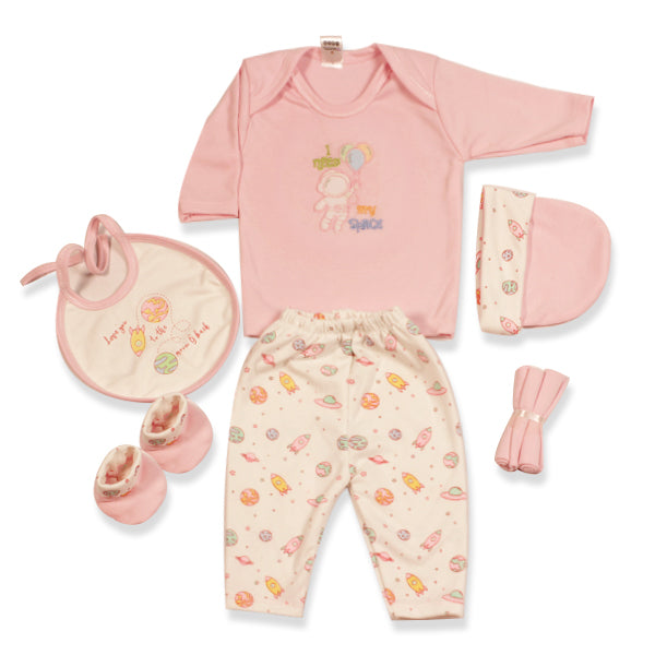Gift Set for Newborn Babies - 7 pieces Gift Set- Baby Boo Pink