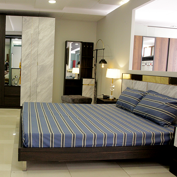 Buy Elite Bed Sheets Double Bed Blue Strip PlushMink Online Store Plushmink