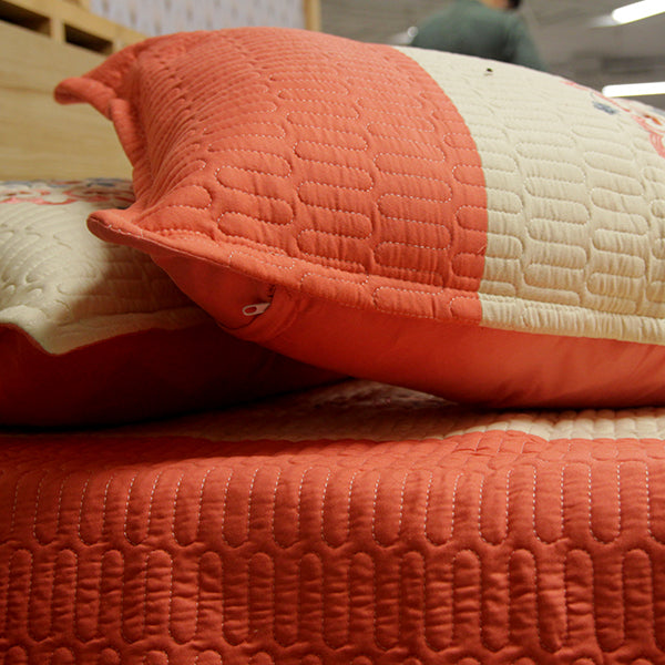 Buy Quilted Bed SheetOrangePristine PlushMink Online Store Plushmink