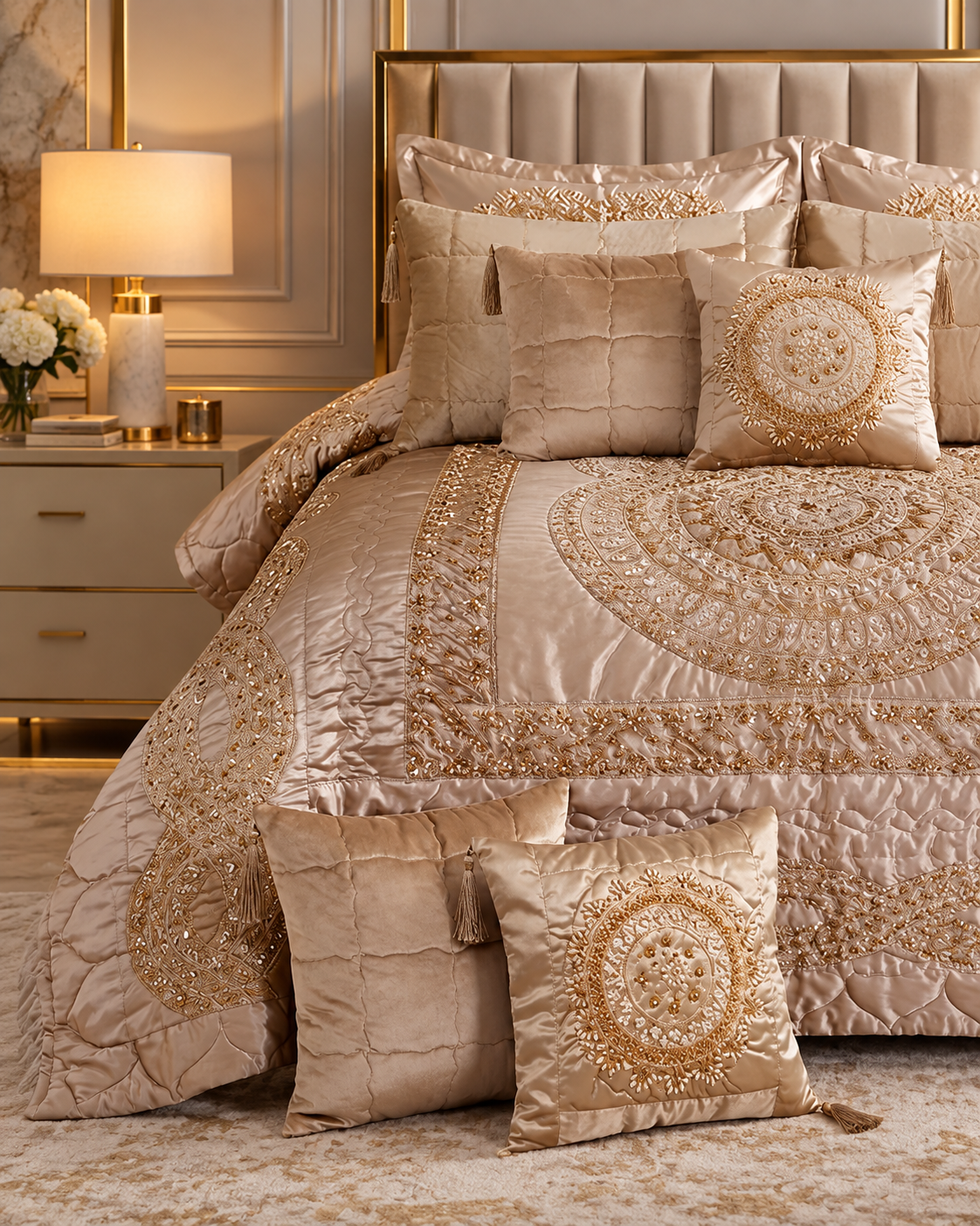 Luxury Bridal Bed Set in Pakistan | Wedding Bedding Guide
