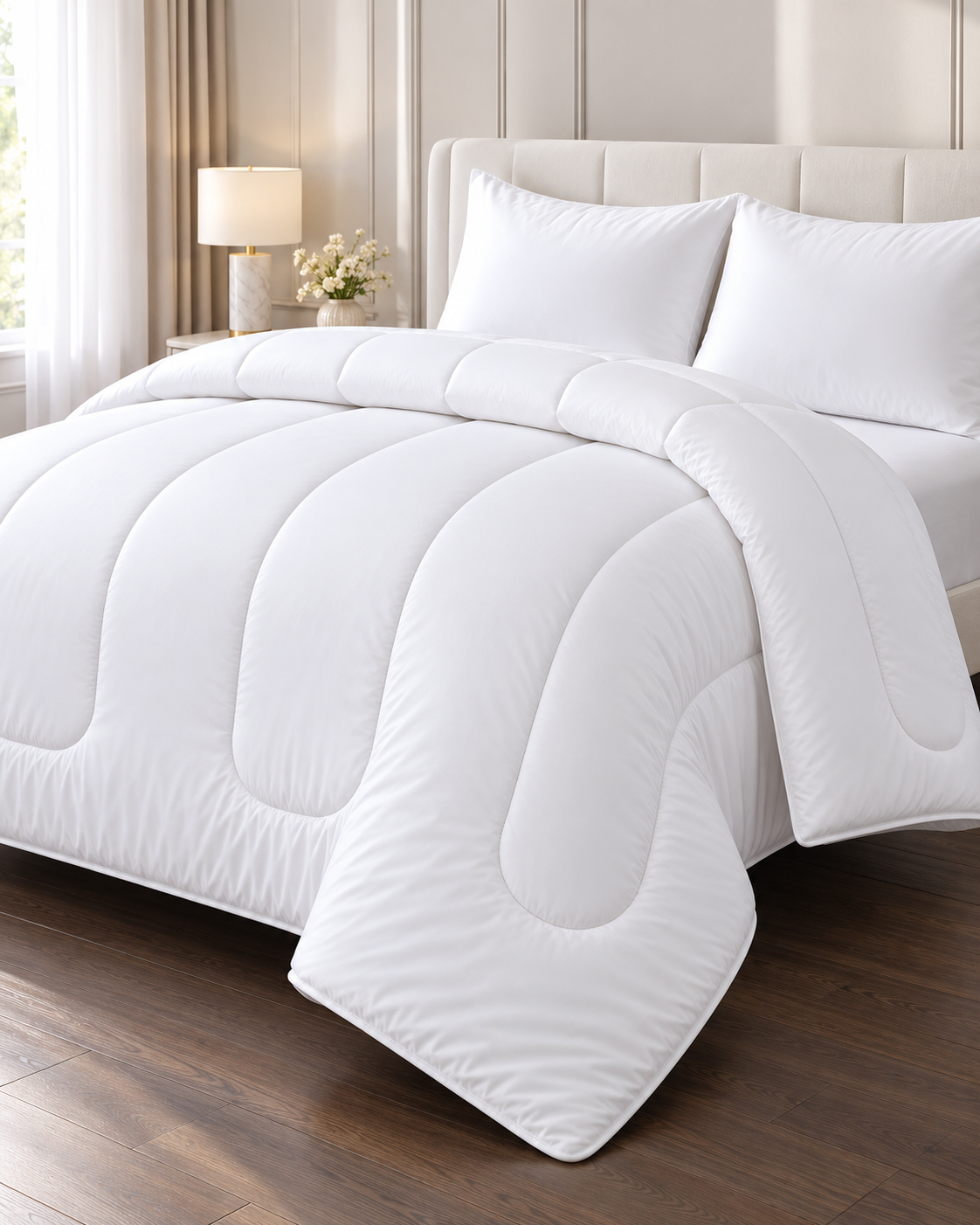 White Cotton Satin Comforter in Pakistan: Simple, Elegant & Comfortable