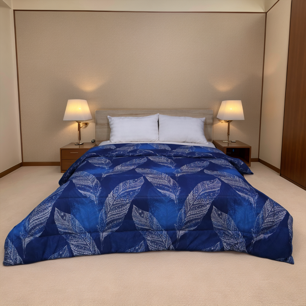 Printed King Bed Comforter - Peacock