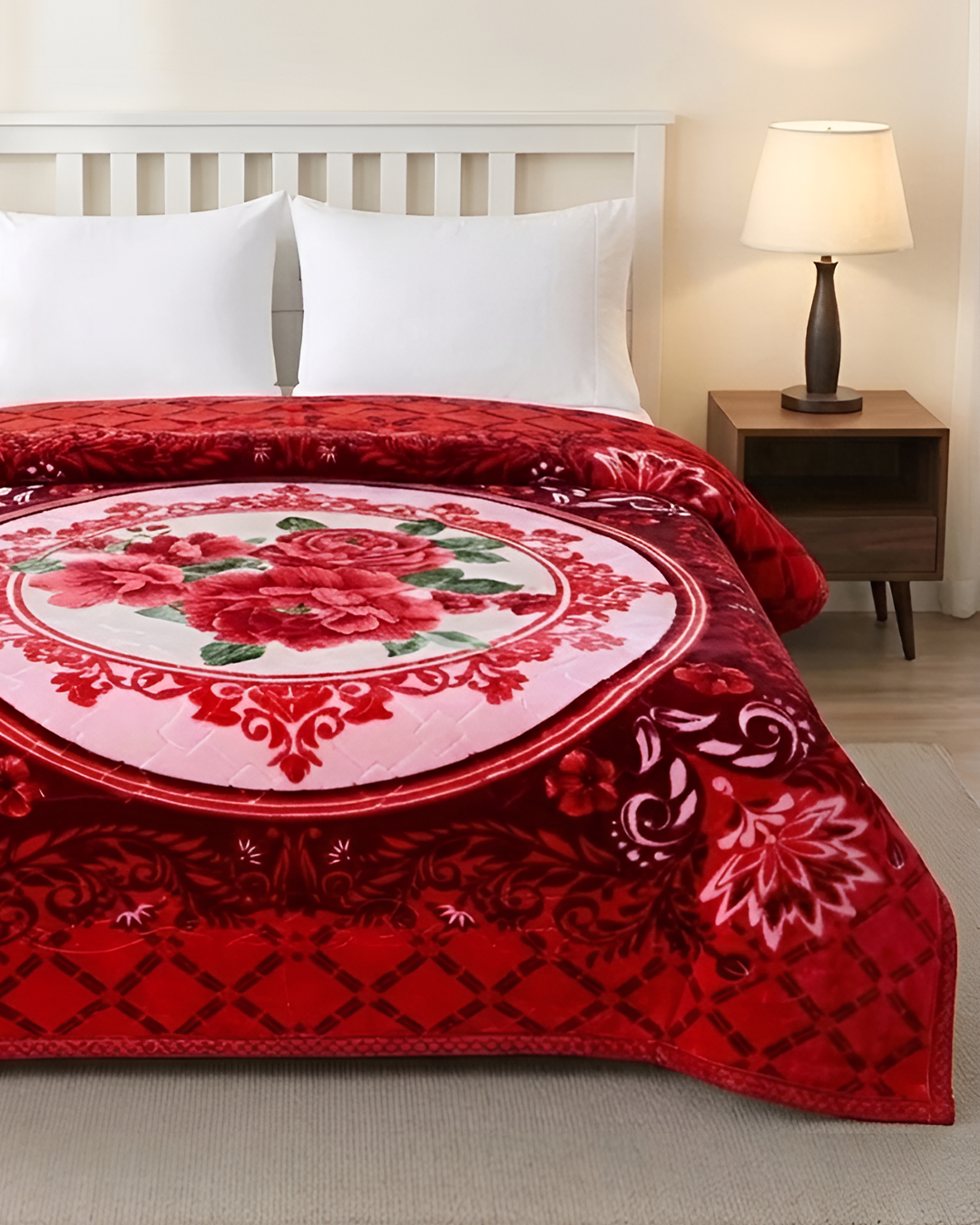 Moonlight Cloudy 4KG 2-Ply Double Bed Blanket - Rosy Velvet