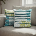 Printed Filled Cushions (Pair) - Wave