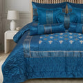 Ruby Silk 9 Piece Embroidered Bed Set -Regal Tide