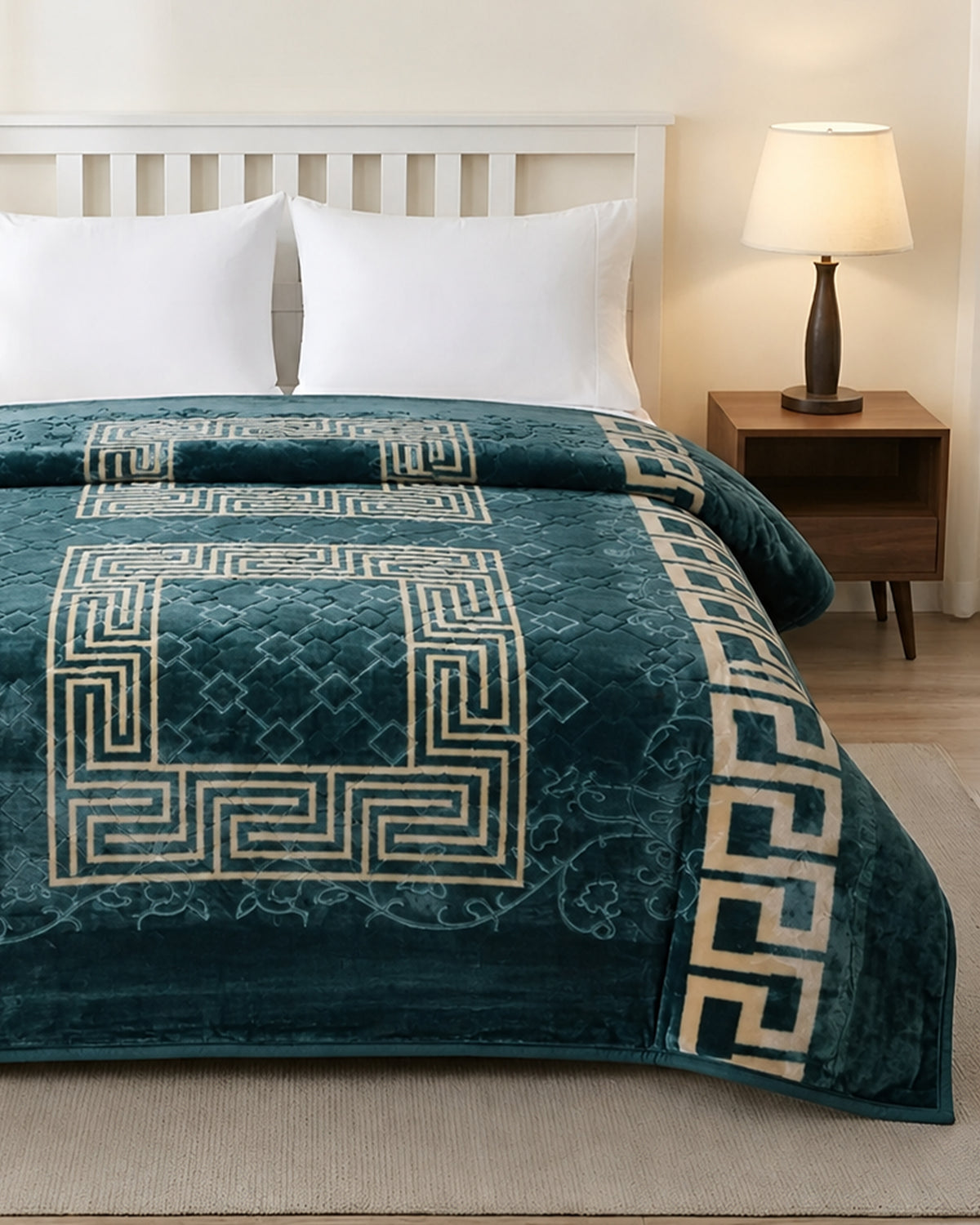 Moonlight Cloudy 4KG 2-Ply Double Bed Blanket- Teal